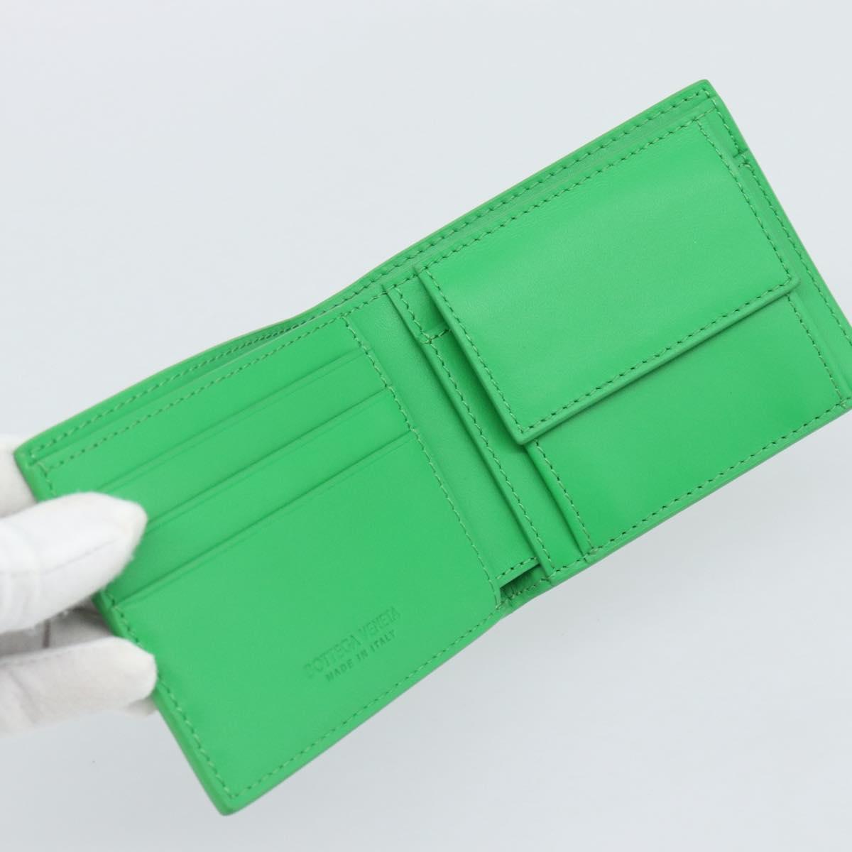 BOTTEGA VENETA MAXI INTRECCIATO Cassette Wallet Leather Green Auth 194056A