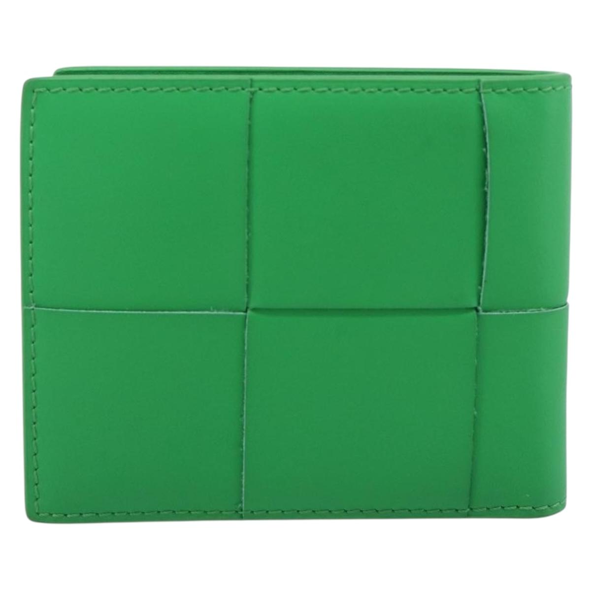BOTTEGA VENETA MAXI INTRECCIATO Cassette Wallet Leather Green Auth 194056A