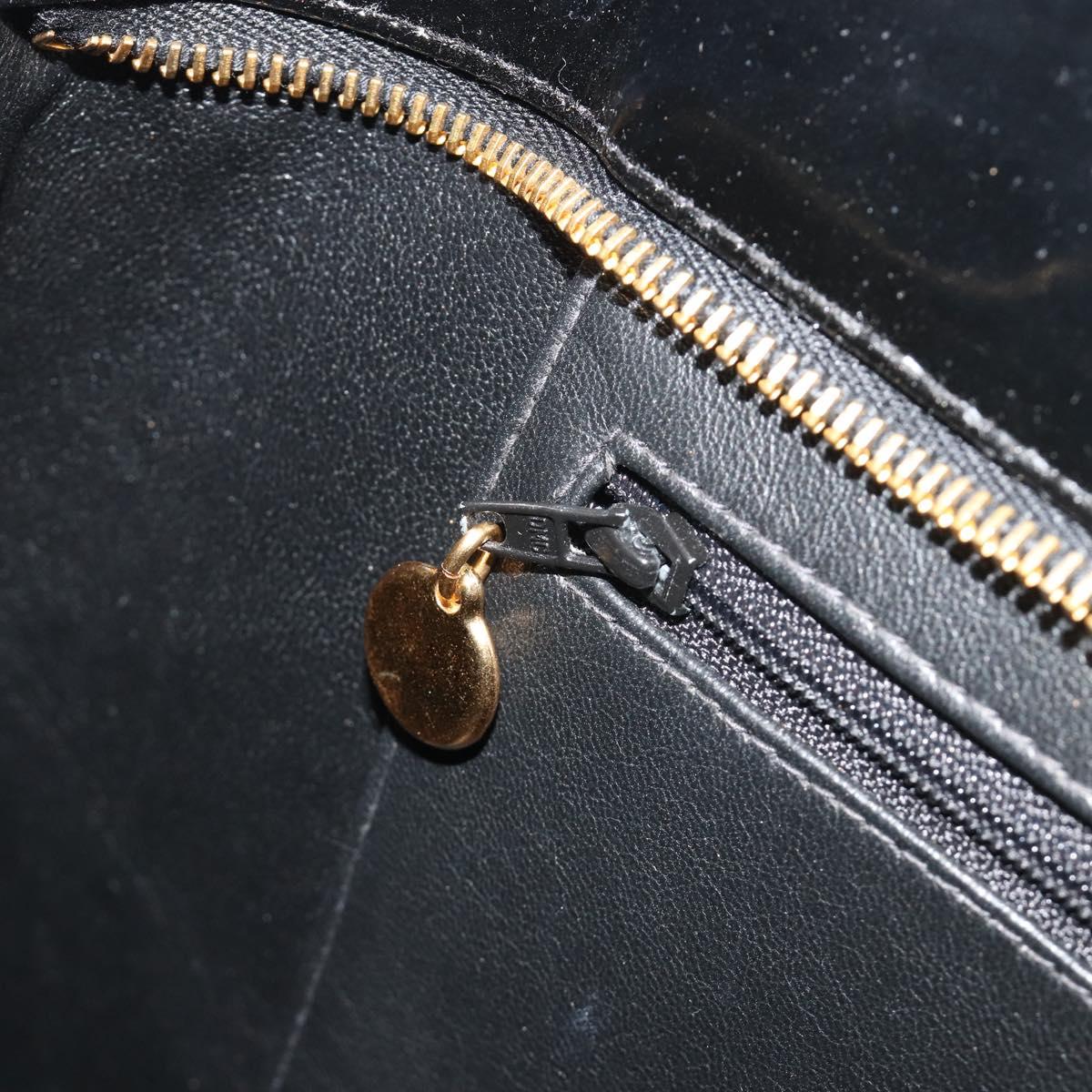 CHANEL Matelasse Reprint Tote Bag Patent Leather Black Gold CC Auth 194057V