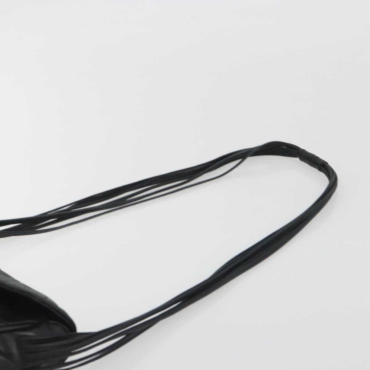CHANEL Matelasse Shoulder Bag Lamb Skin Black Gold CC Auth 194058A