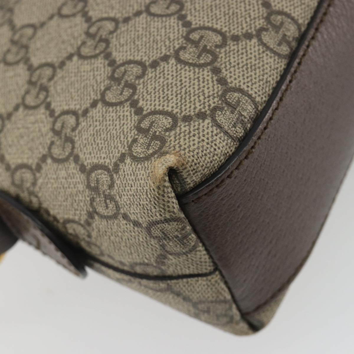 GUCCI GG Supreme Ophidia Sherry Line Bag PVC Beige Gold 499621 Auth 194060