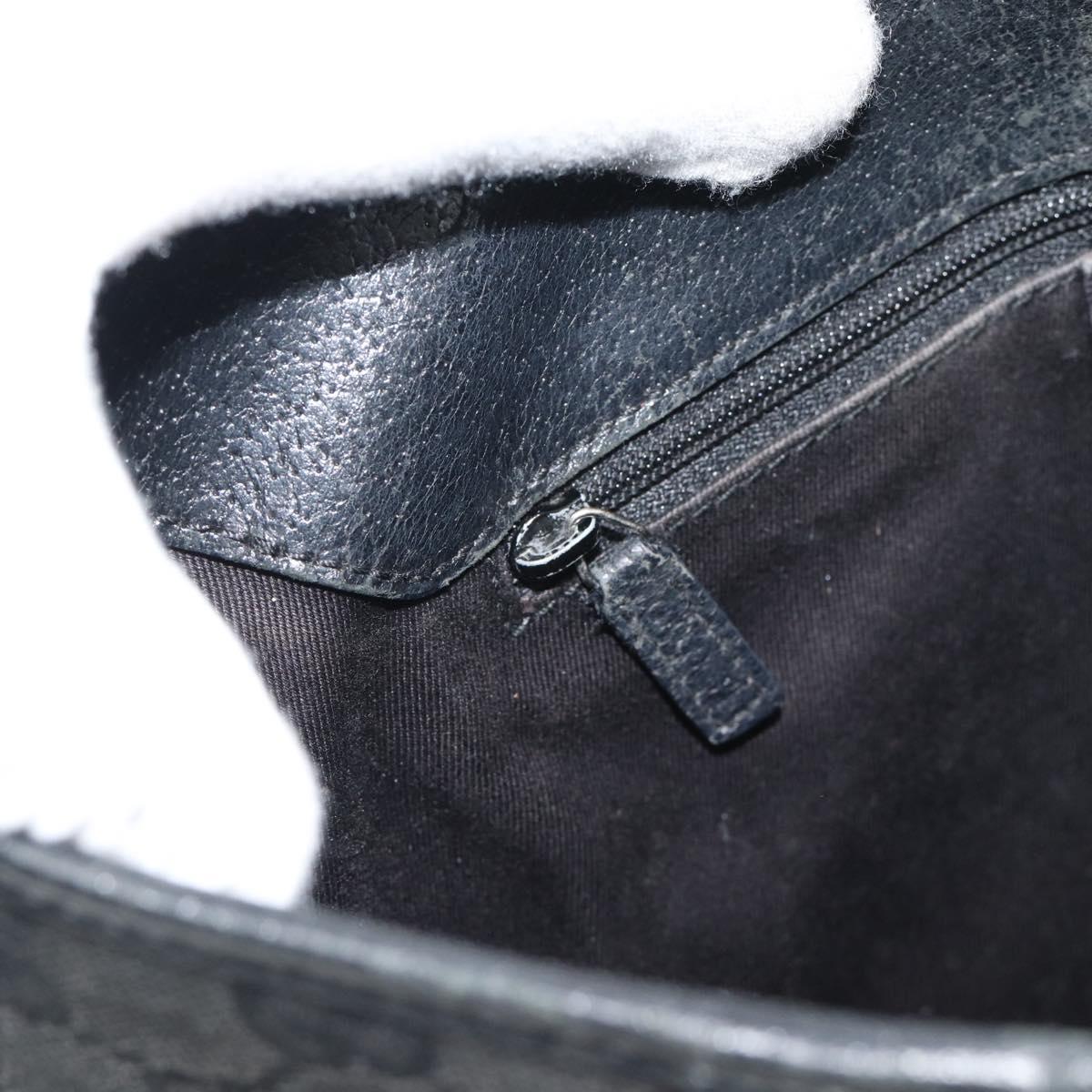 GUCCI GG Canvas Shoulder Bag Black Silver 113 012 Auth 194061