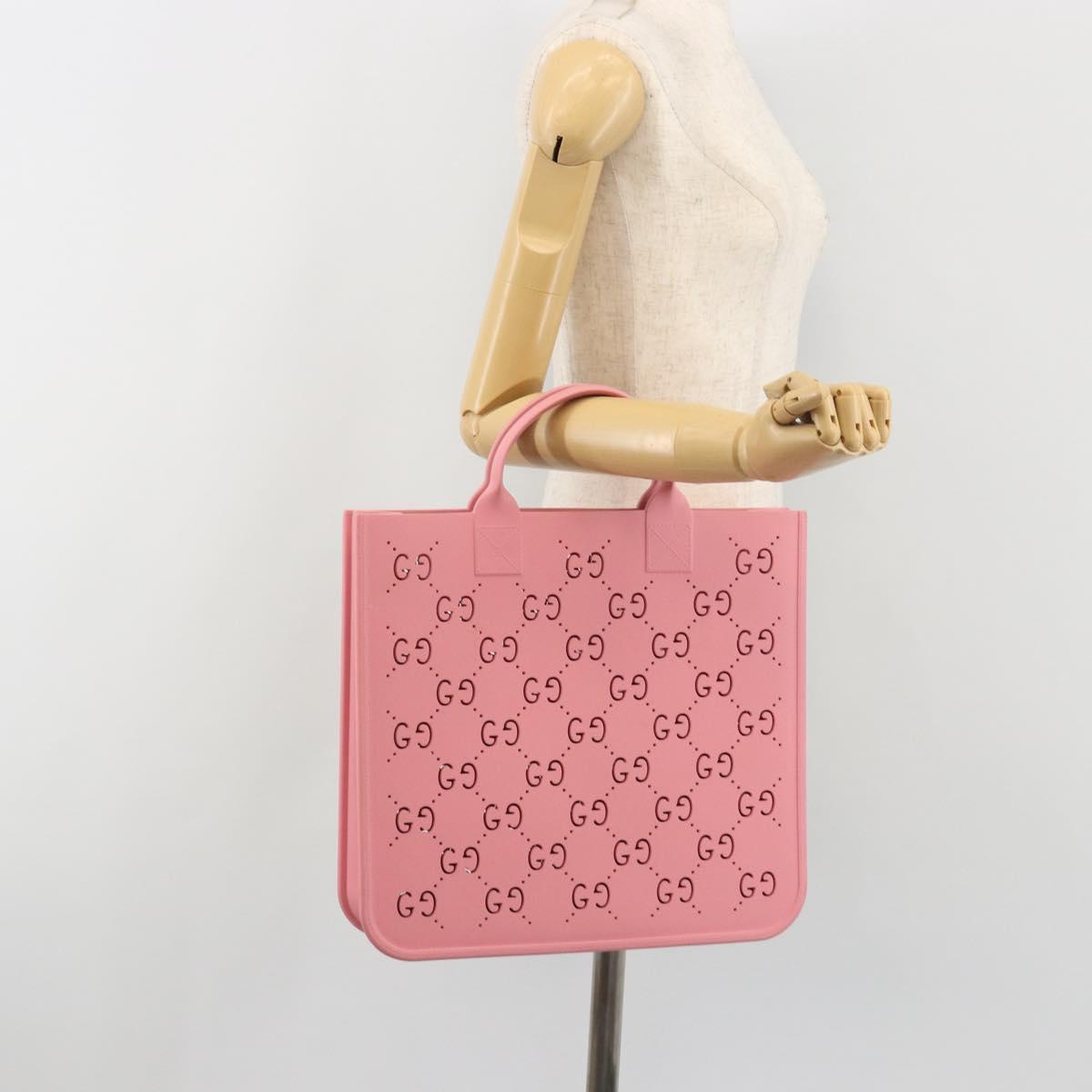 GUCCI GG CanvasChildren's Tote Bag Rubber Pink 679365 Auth 194066V