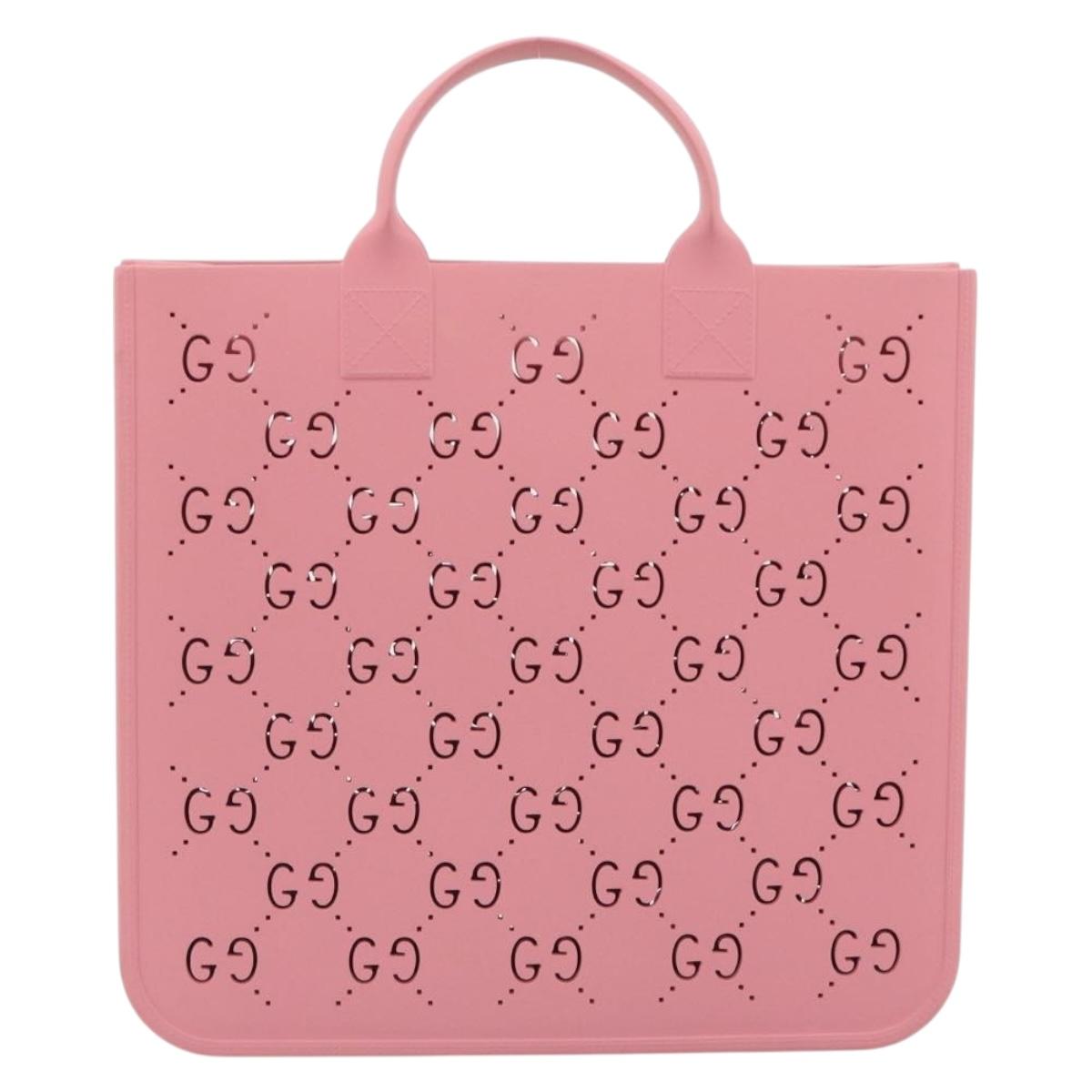 GUCCI GG CanvasChildren's Tote Bag Rubber Pink 679365 Auth 194066V