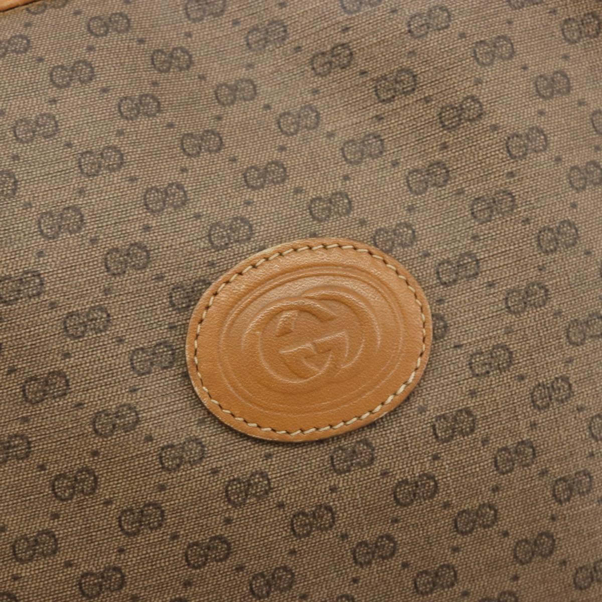 GUCCI Micro GG Supreme Shoulder Bag PVC Beige Gold 007 104 0093 Auth 194070