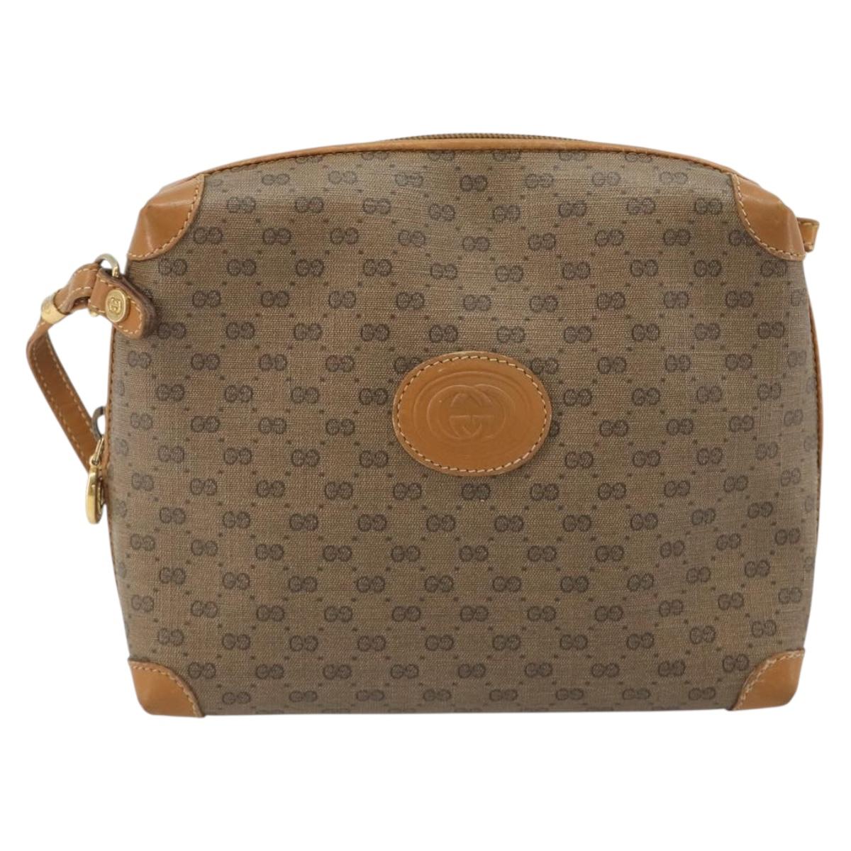 GUCCI Micro GG Supreme Shoulder Bag PVC Beige Gold 007 104 0093 Auth 194070