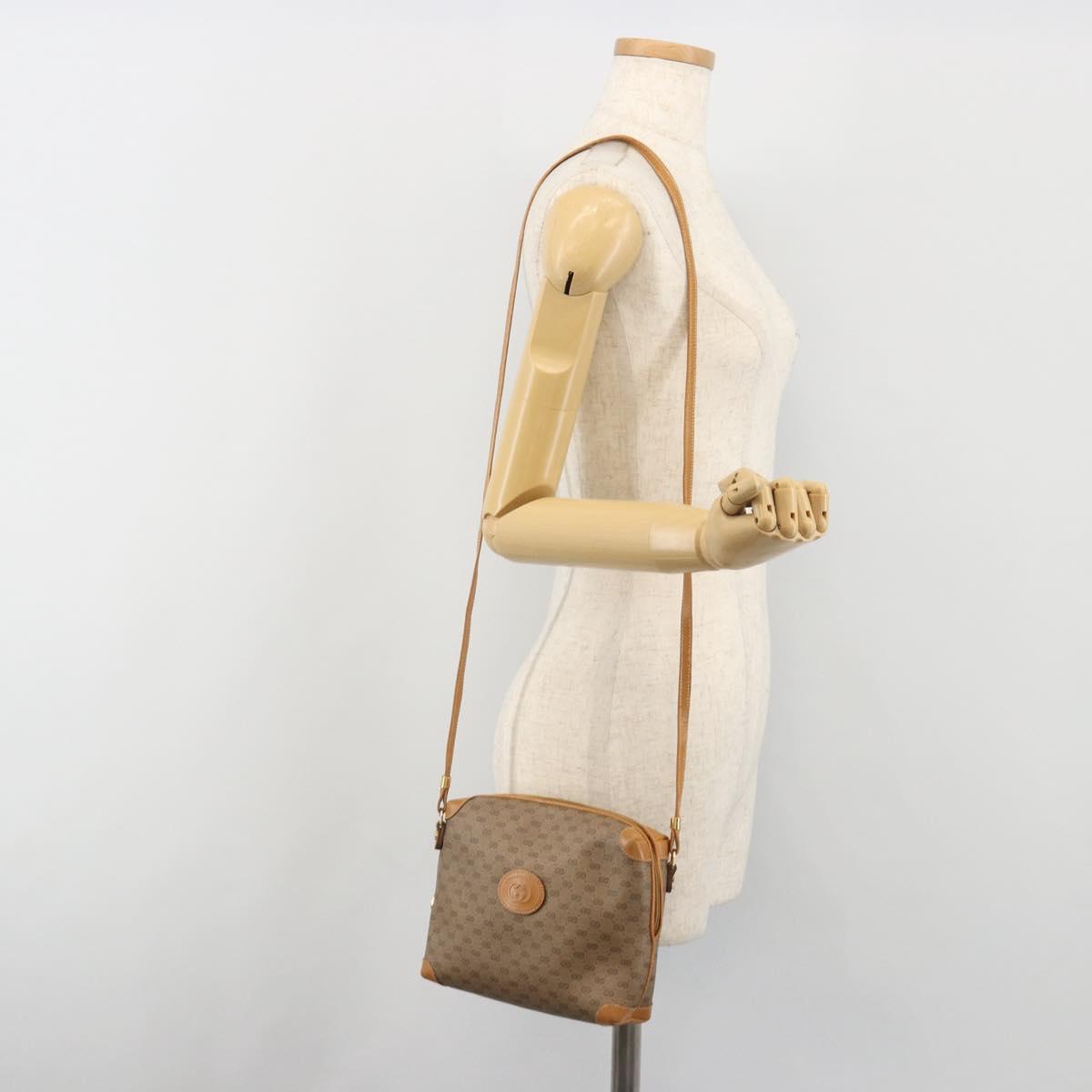 GUCCI Micro GG Supreme Shoulder Bag PVC Beige Gold 007 104 0093 Auth 194070