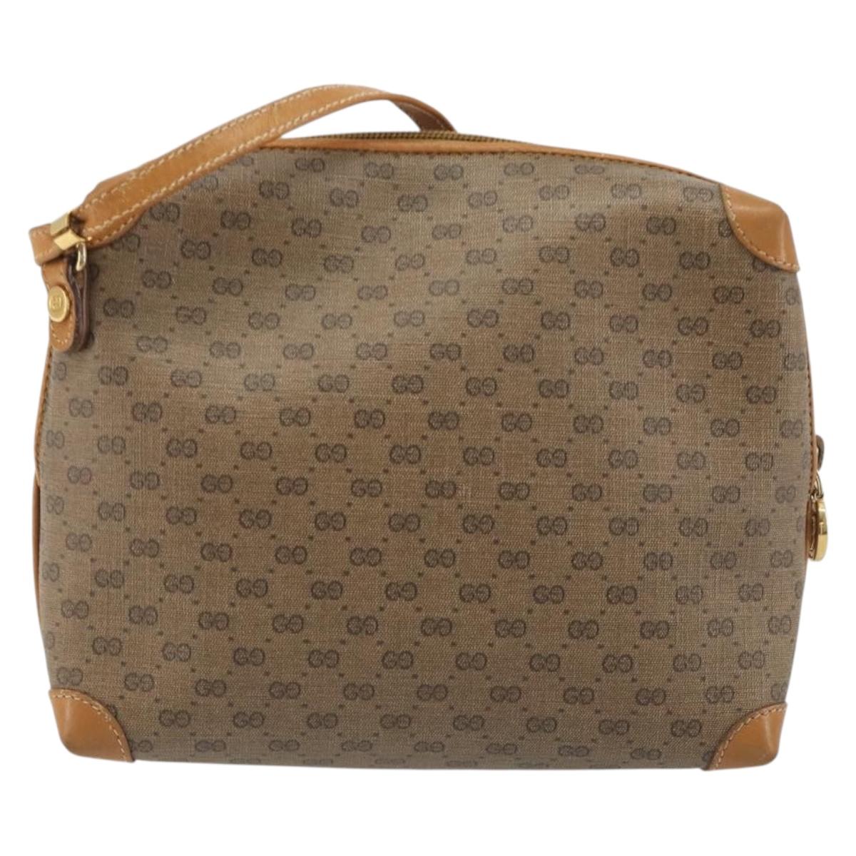 GUCCI Micro GG Supreme Shoulder Bag PVC Beige Gold 007 104 0093 Auth 194070