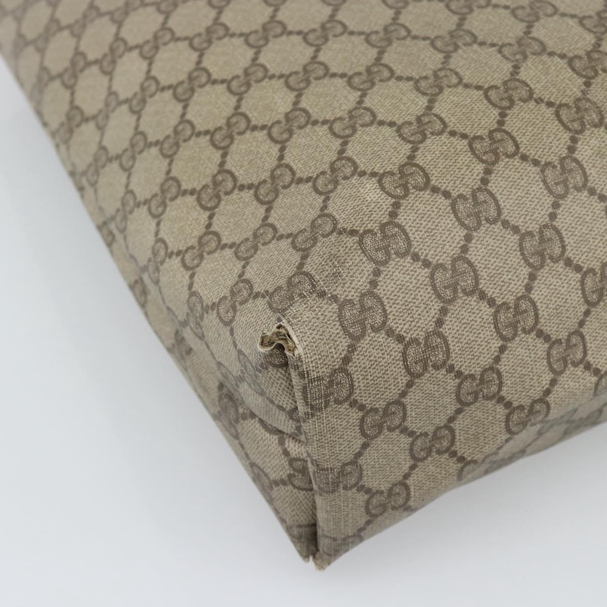 GUCCI GG Supreme Web Sherry Line Tote Bag PVC Beige 39 02 003 Auth 194073