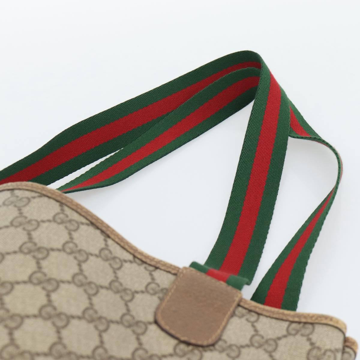 GUCCI GG Supreme Web Sherry Line Tote Bag PVC Beige 39 02 003 Auth 194073
