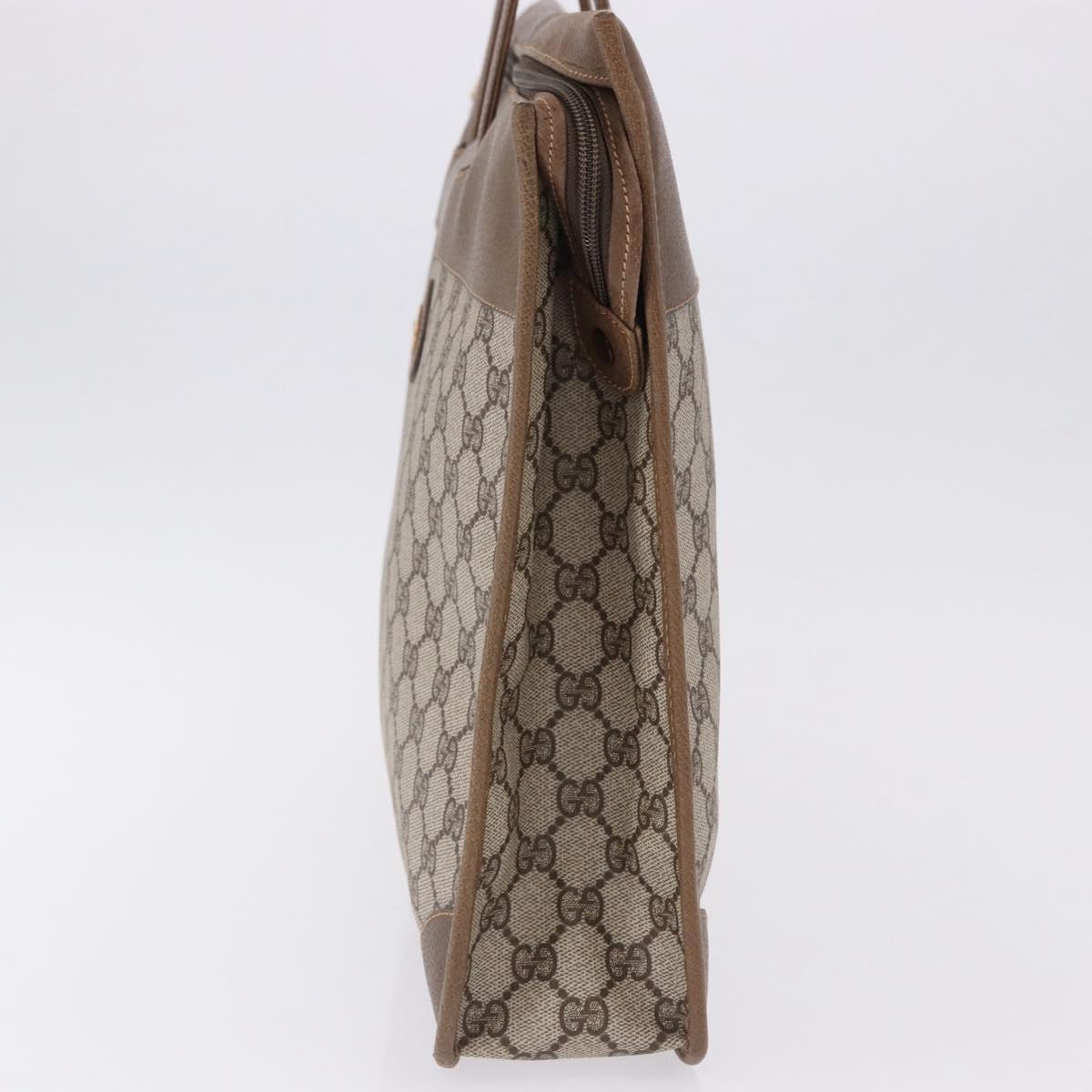 GUCCI GG Supreme Business Bag PVC Beige Gold Auth 194077