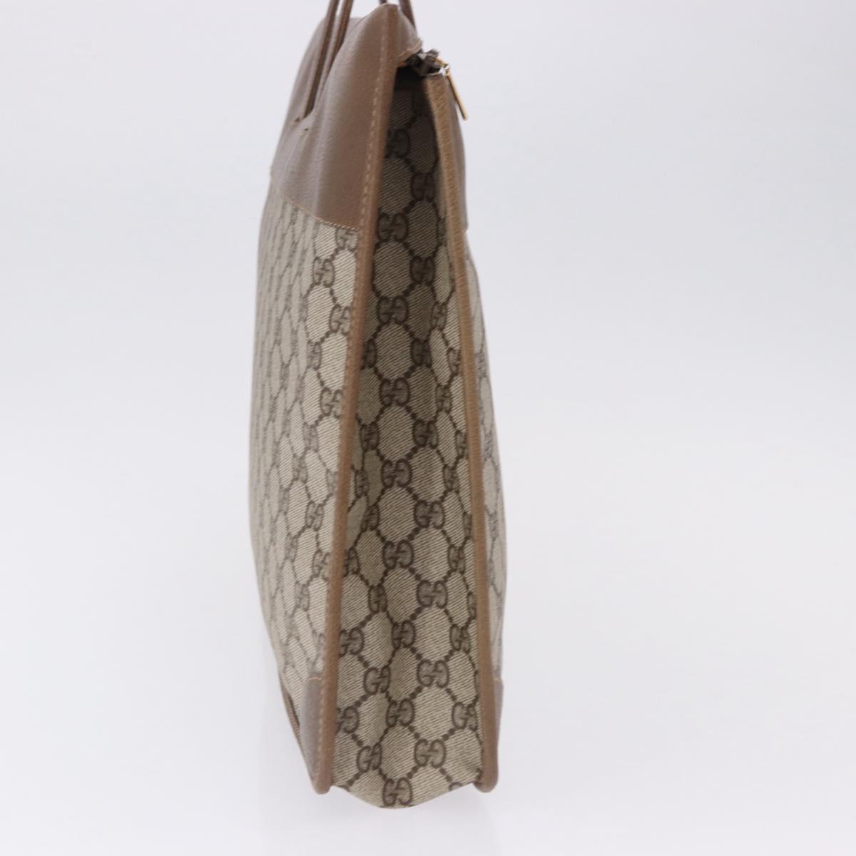 GUCCI GG Supreme Business Bag PVC Beige Gold Auth 194077