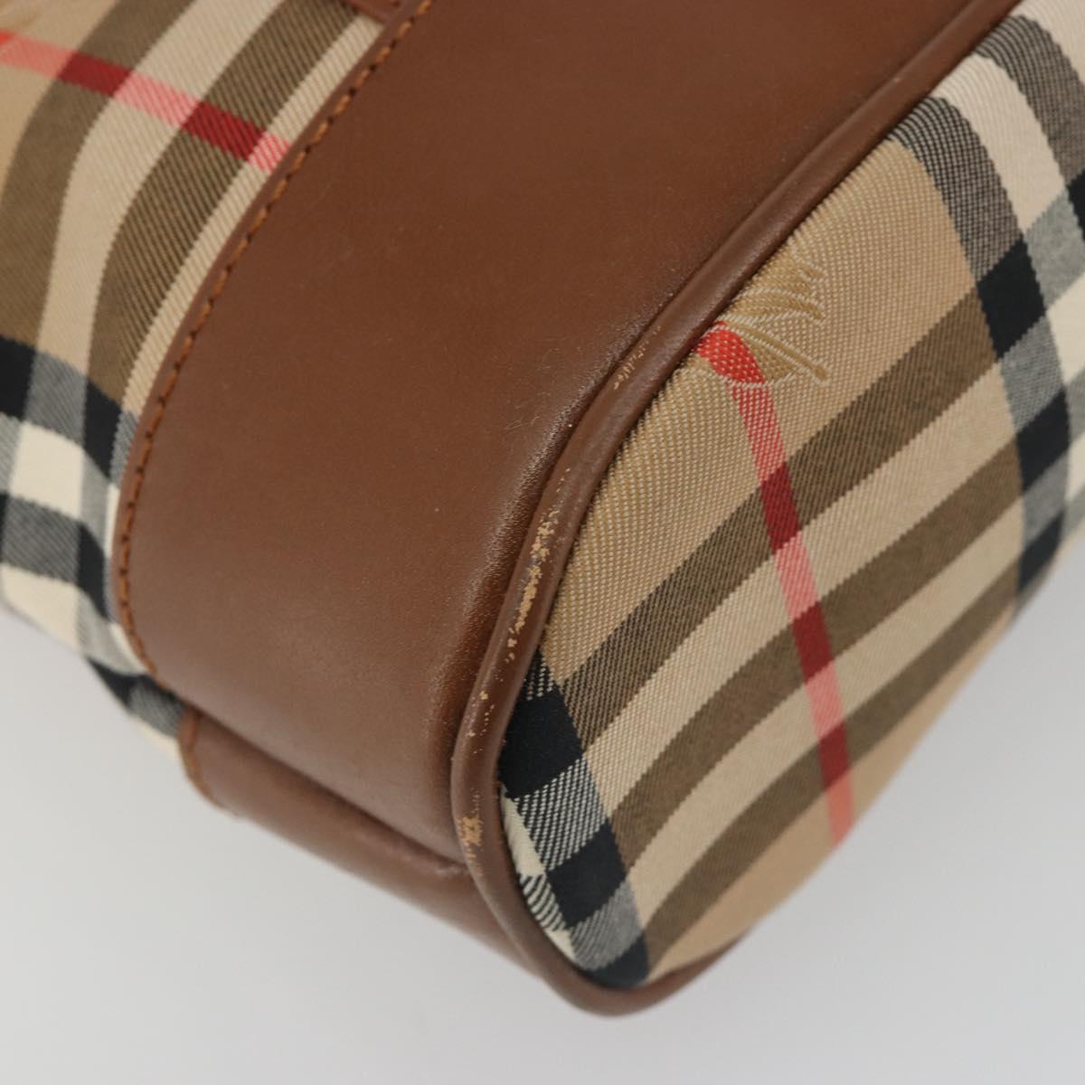 Burberrys Nova Check Shoulder Bag Canvas Beige Brown Auth 194078A