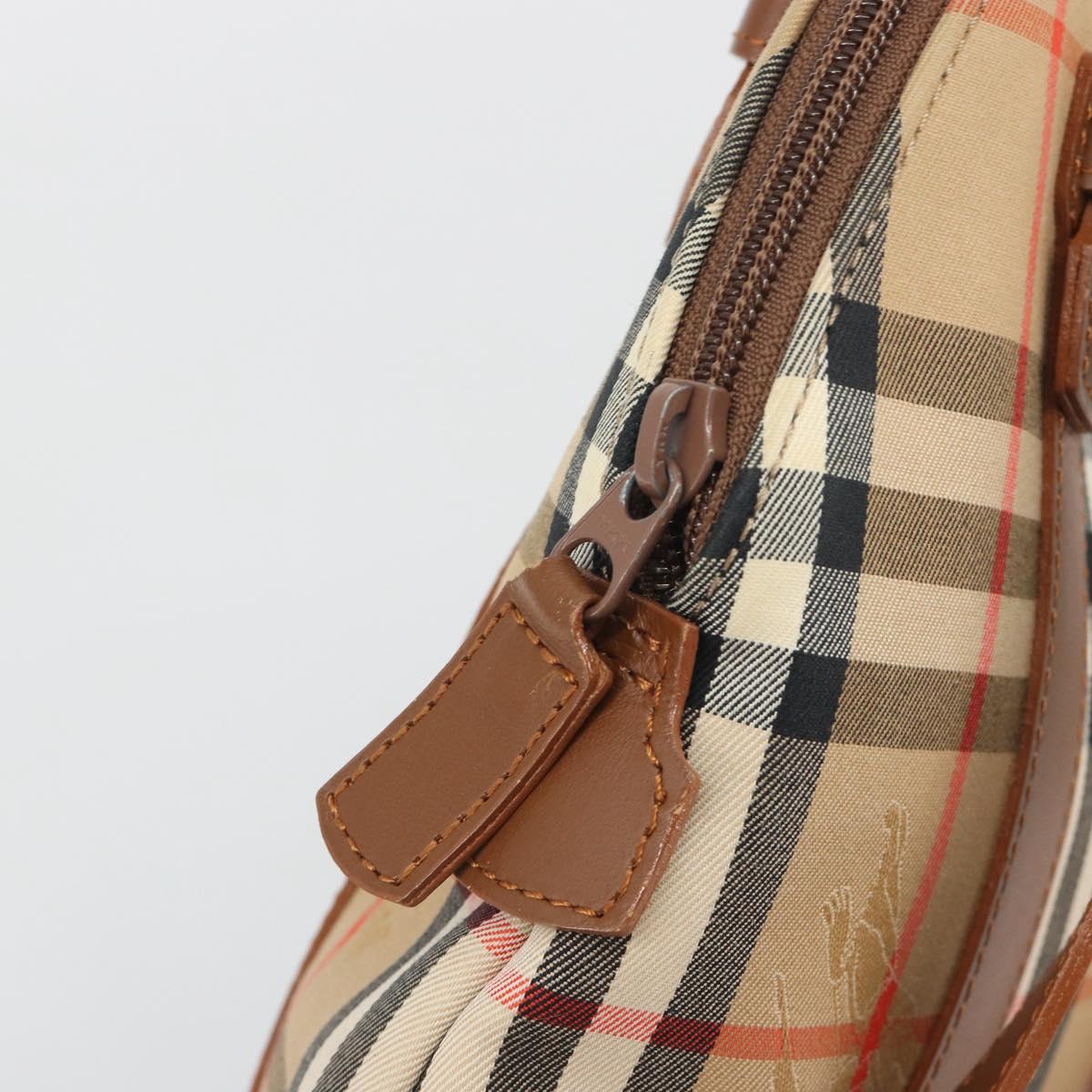 Burberrys Nova Check Shoulder Bag Canvas Beige Brown Auth 194078A