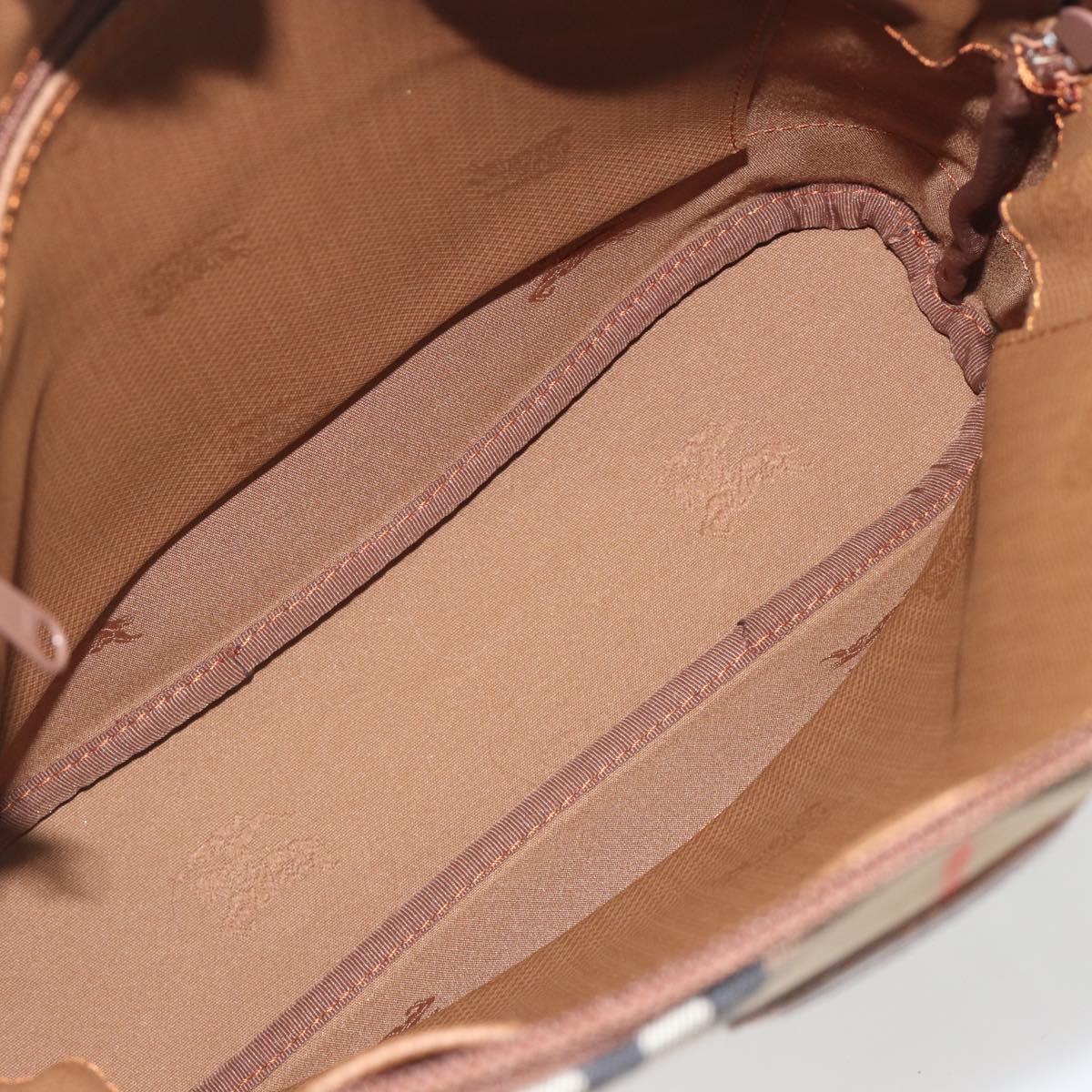 Burberrys Nova Check Shoulder Bag Canvas Beige Brown Auth 194078A