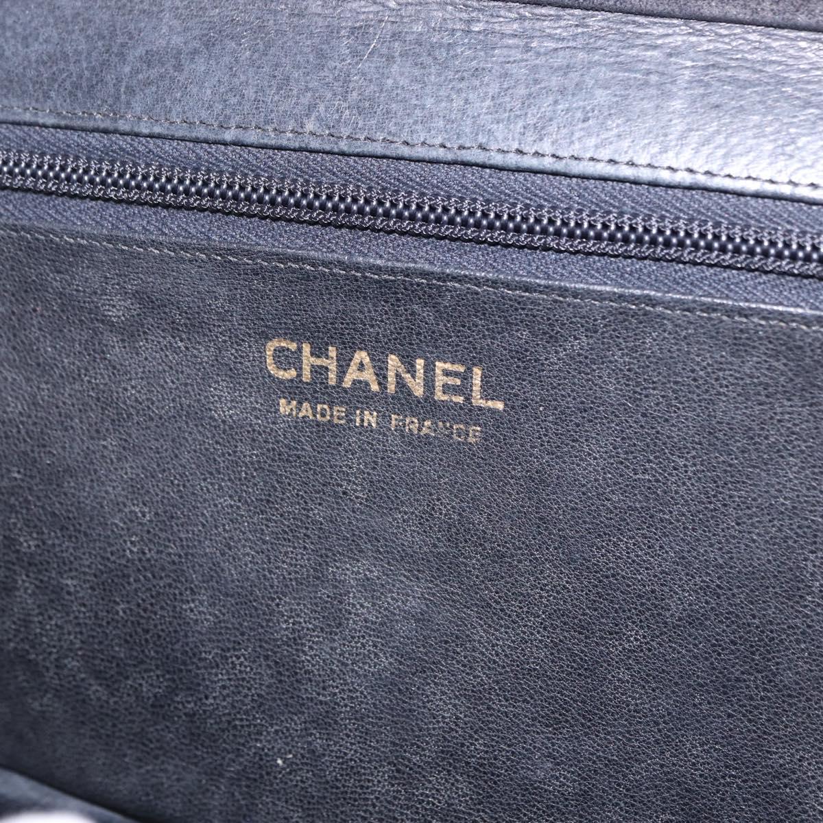 CHANEL Matelasse Chain Shoulder Bag Suede Black Gold Tone CC Auth 194086