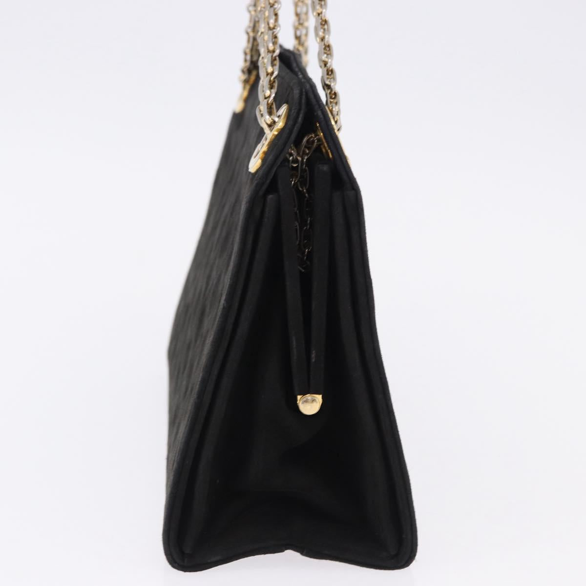CHANEL Matelasse Chain Shoulder Bag Suede Black Gold Tone CC Auth 194086