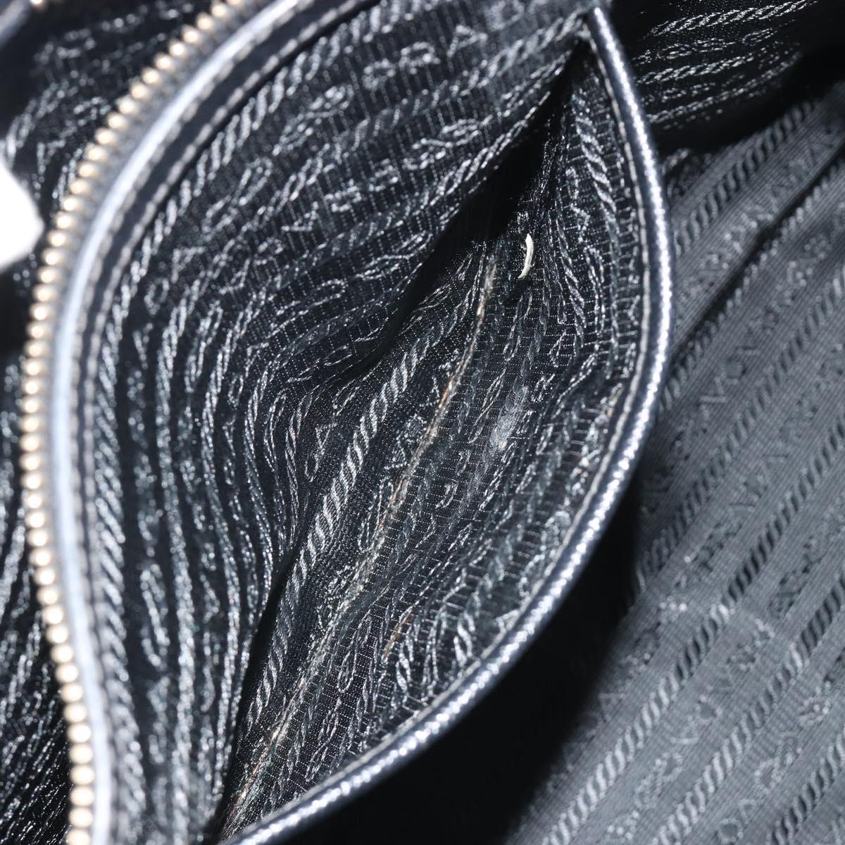 PRADA Galleria Hand Bag Saffiano Black Gold Tone Auth 194087A