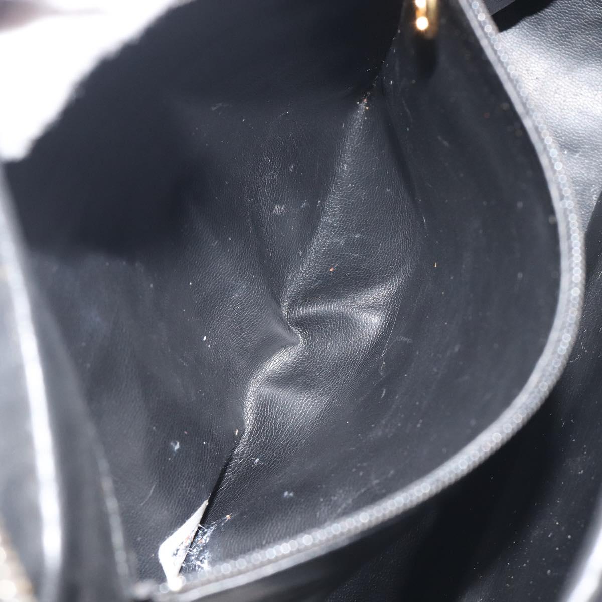CHANEL Matelasse Chain Shoulder Bag Lamb Skin Black Gold Tone CC Auth 194099