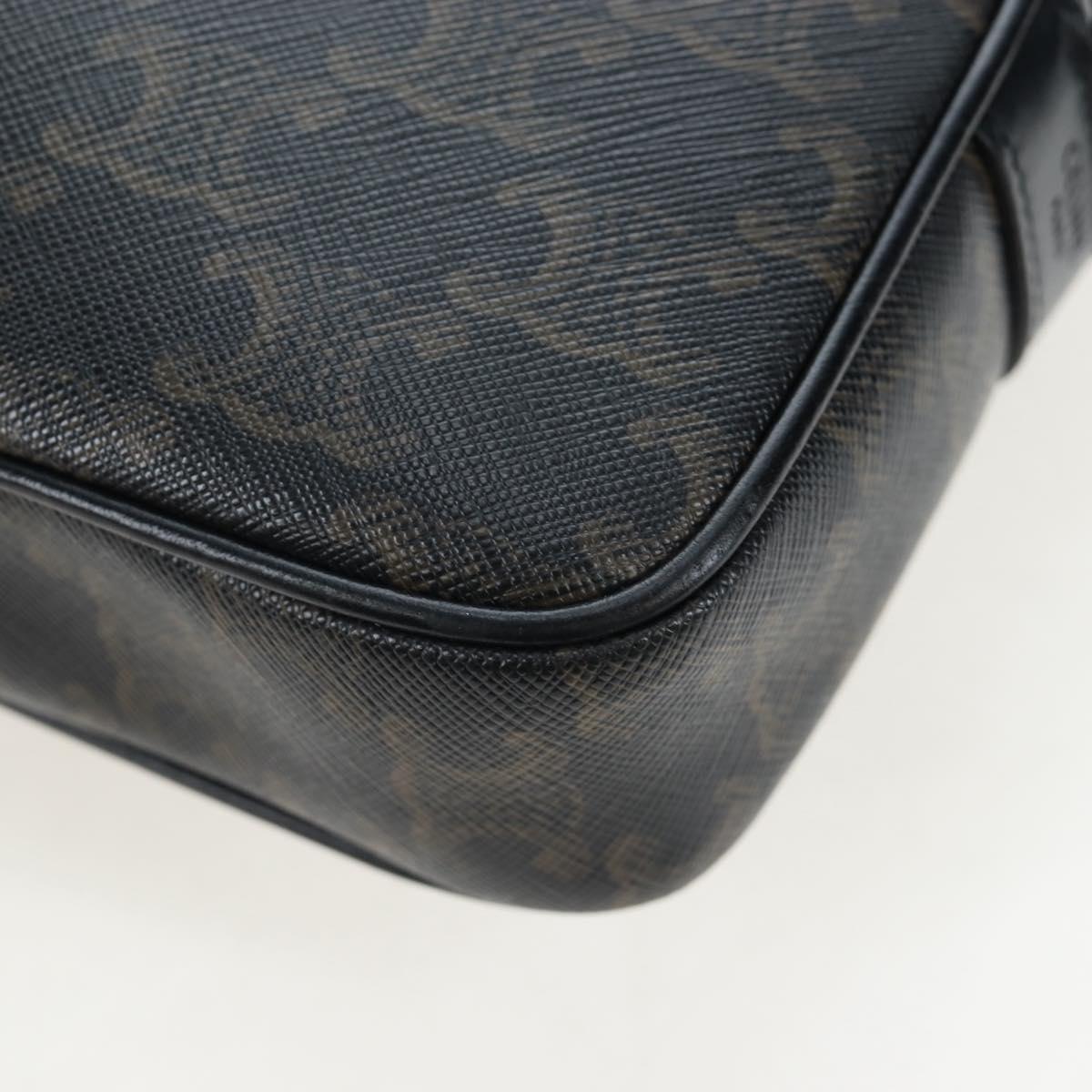 CELINE Triomphe Shoulder Bag PVC Leather Black Gold Tone Auth 194102M
