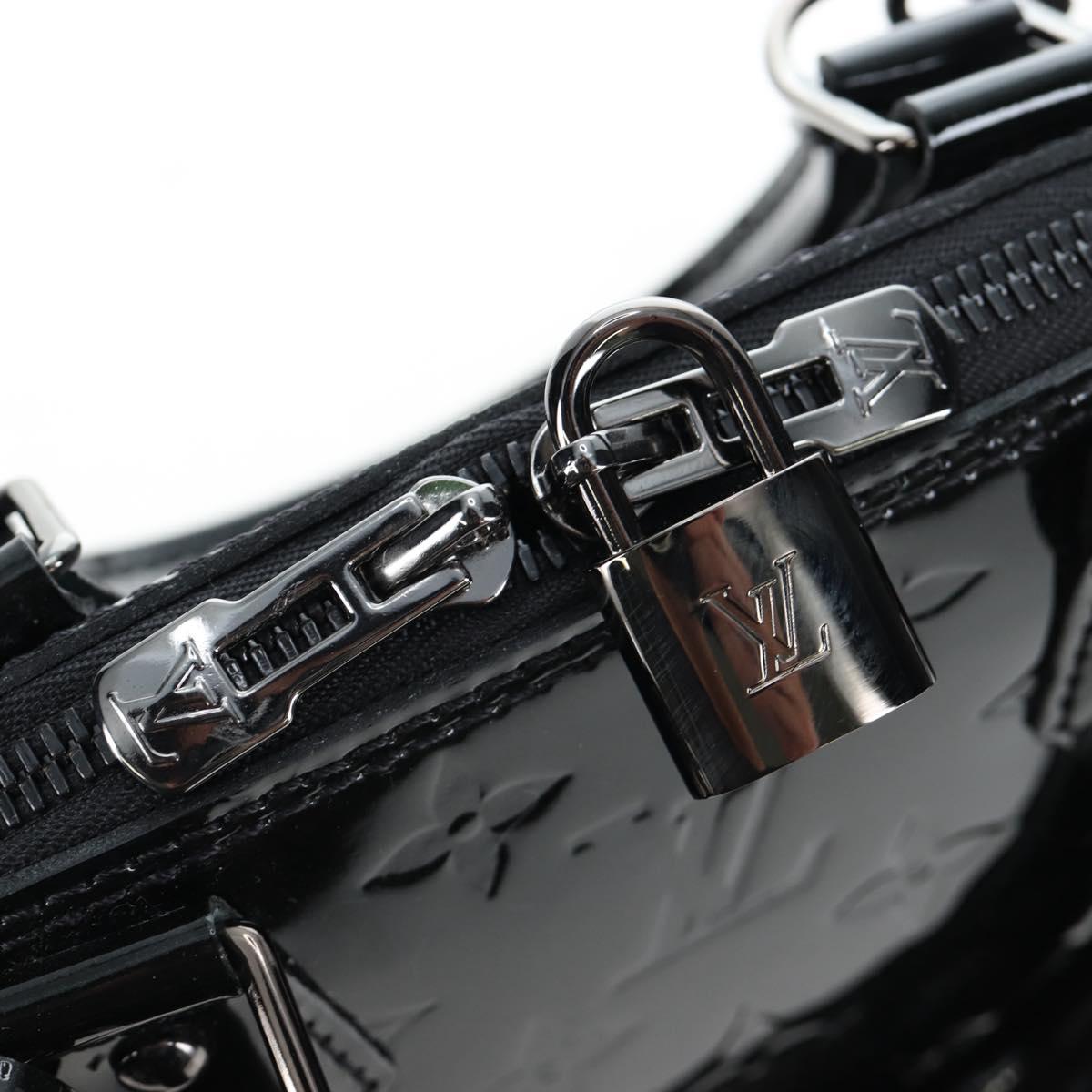 LOUIS VUITTON Monogram Vernis Alma BB Hand Bag Noir Manetic M90063 Auth 194104SM