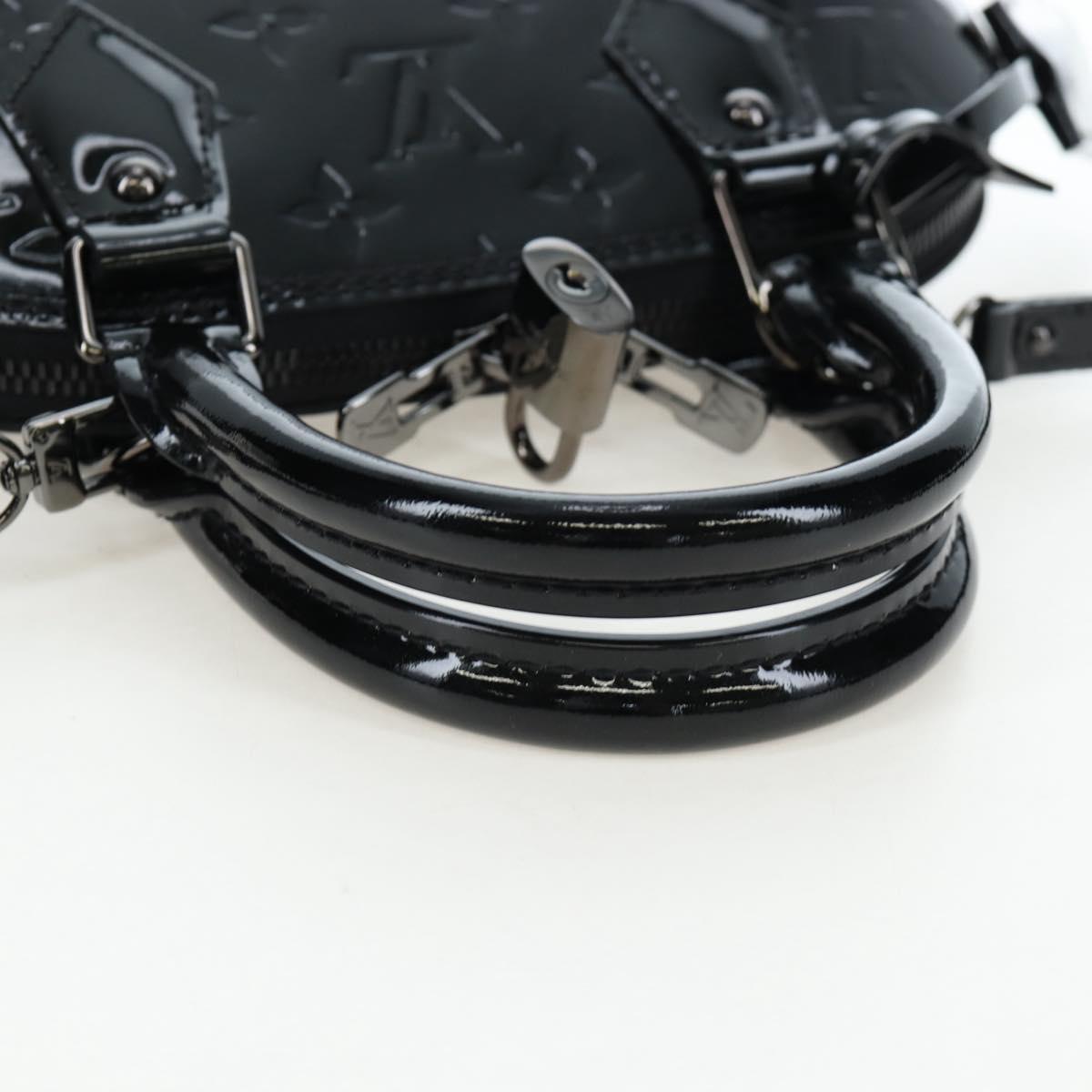 LOUIS VUITTON Monogram Vernis Alma BB Hand Bag Noir Manetic M90063 Auth 194104SM