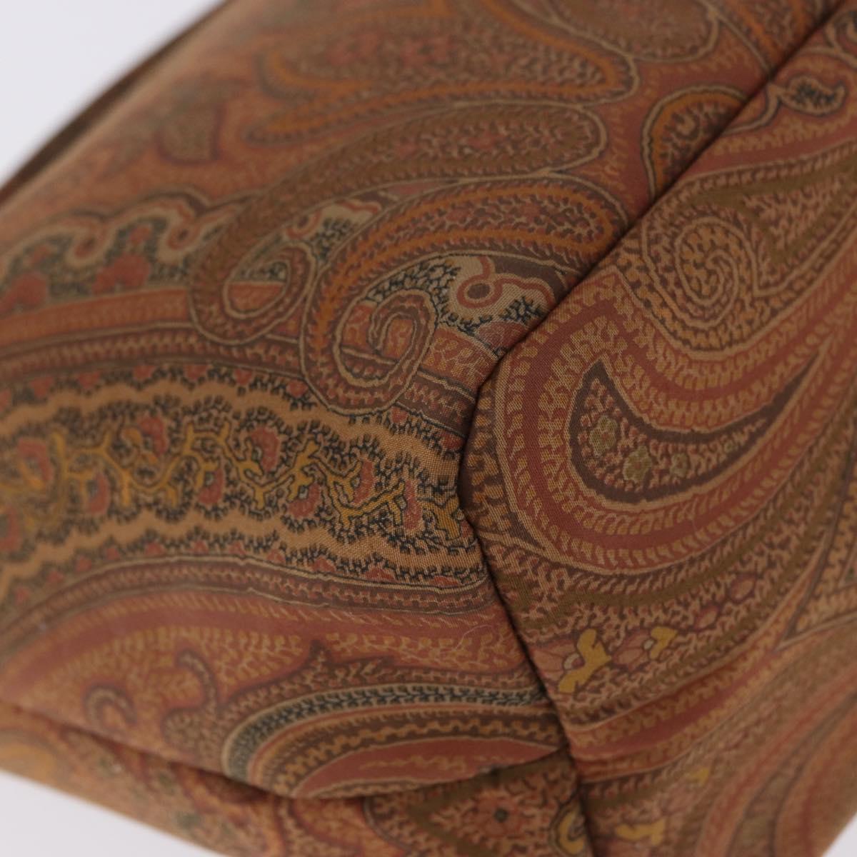 ETRO Hand Bag Canvas Brown Khaki Auth 194105