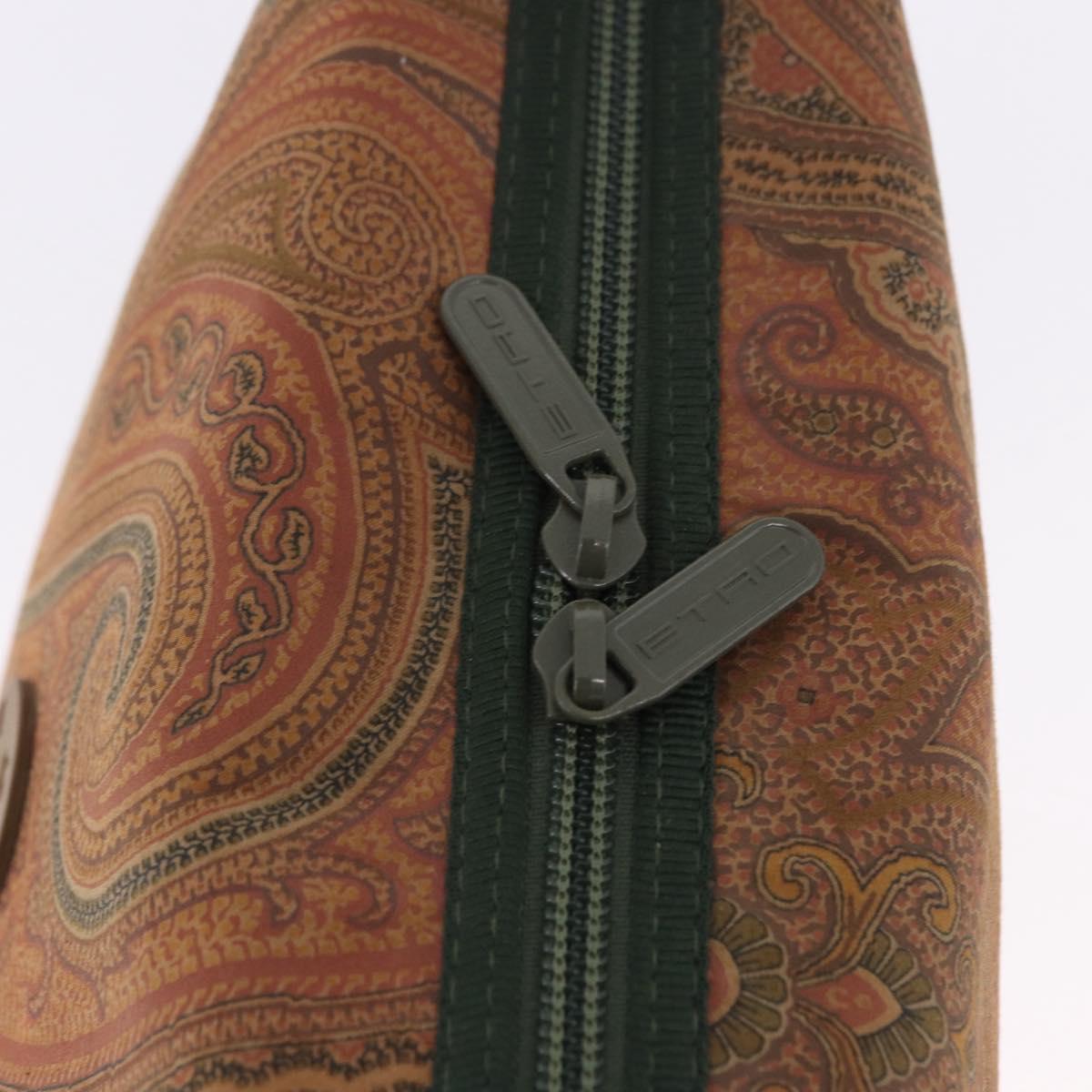 ETRO Hand Bag Canvas Brown Khaki Auth 194105