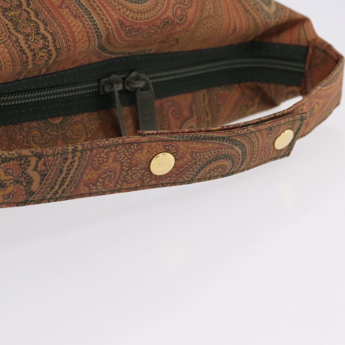 ETRO Hand Bag Canvas Brown Khaki Auth 194105