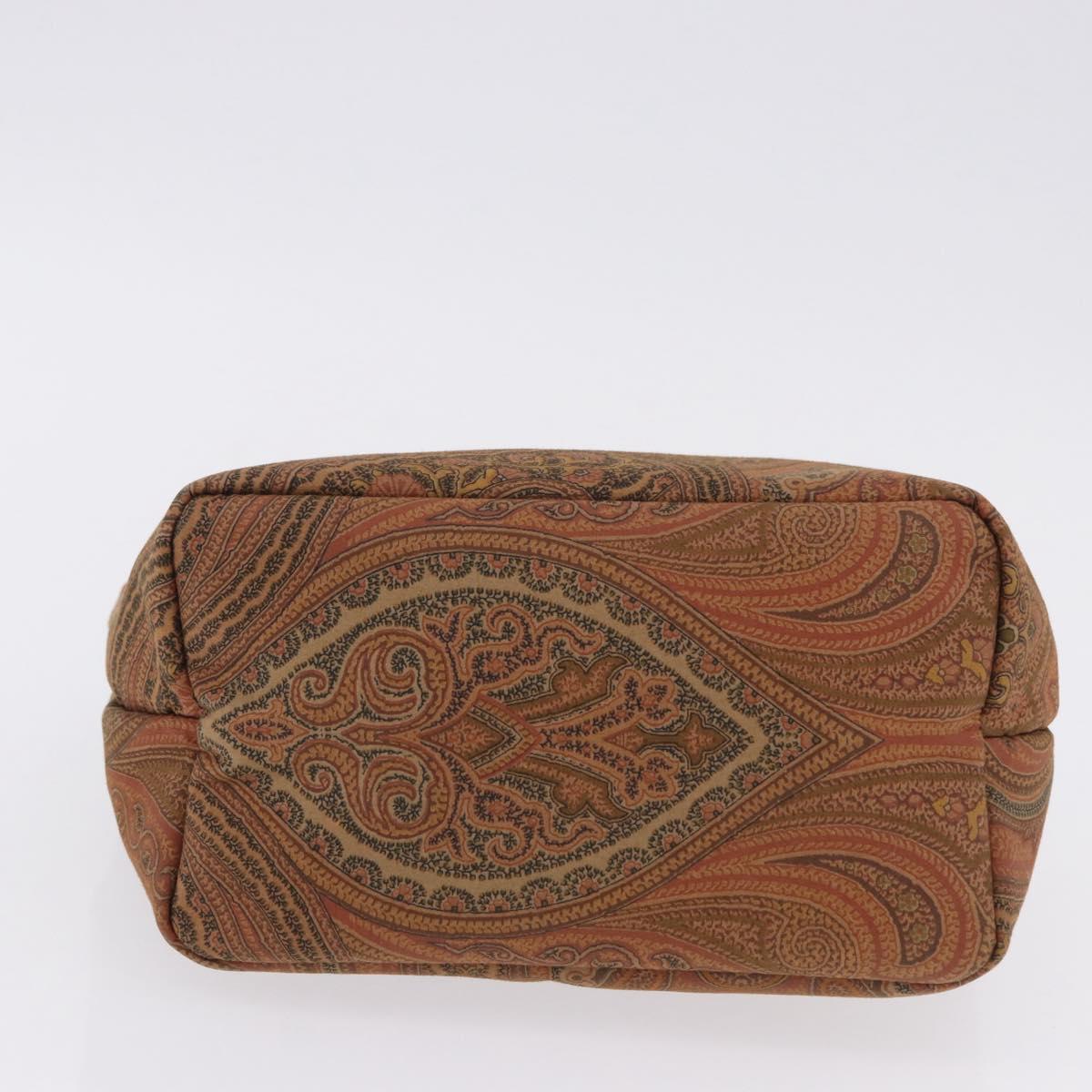 ETRO Hand Bag Canvas Brown Khaki Auth 194105