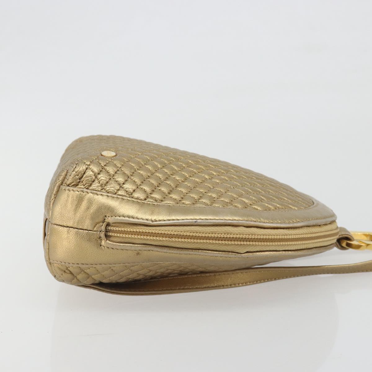 BALLY Backpack Leather Gold Auth 194106