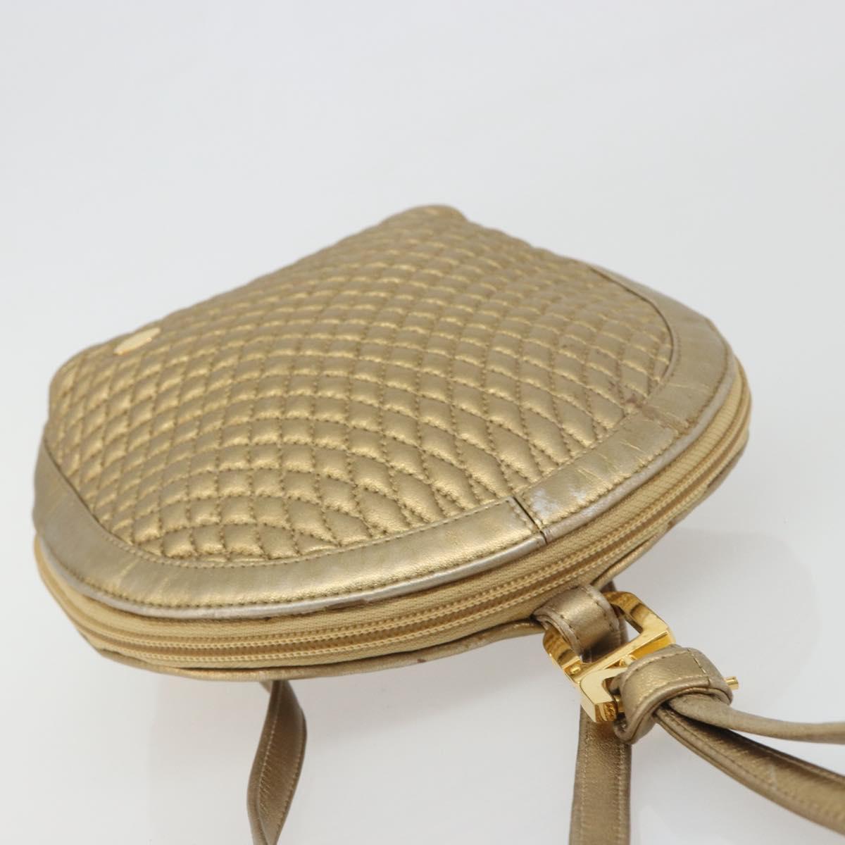 BALLY Backpack Leather Gold Auth 194106