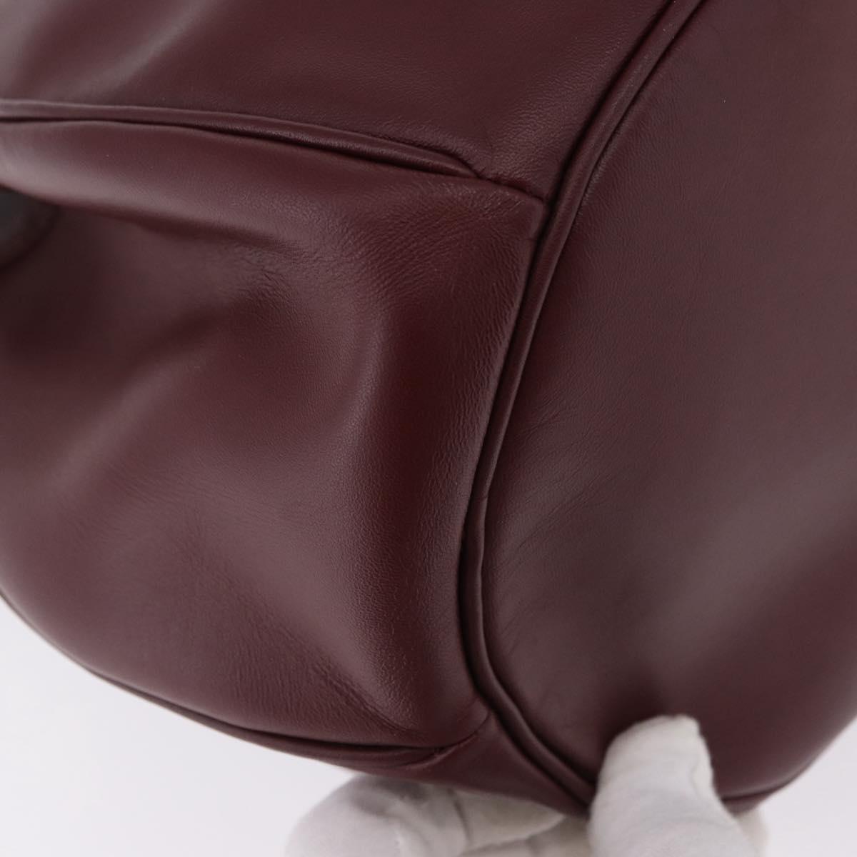 CARTIER Must Line Shoulder Bag Leather Bordeaux Gold Auth 194109A