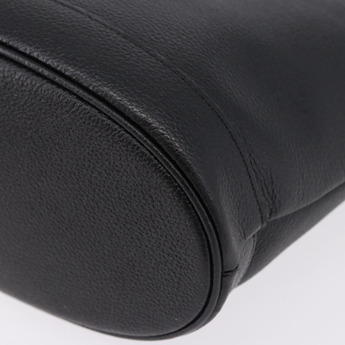 SAINT LAURENT Hand Bag Leather Black Auth 194110
