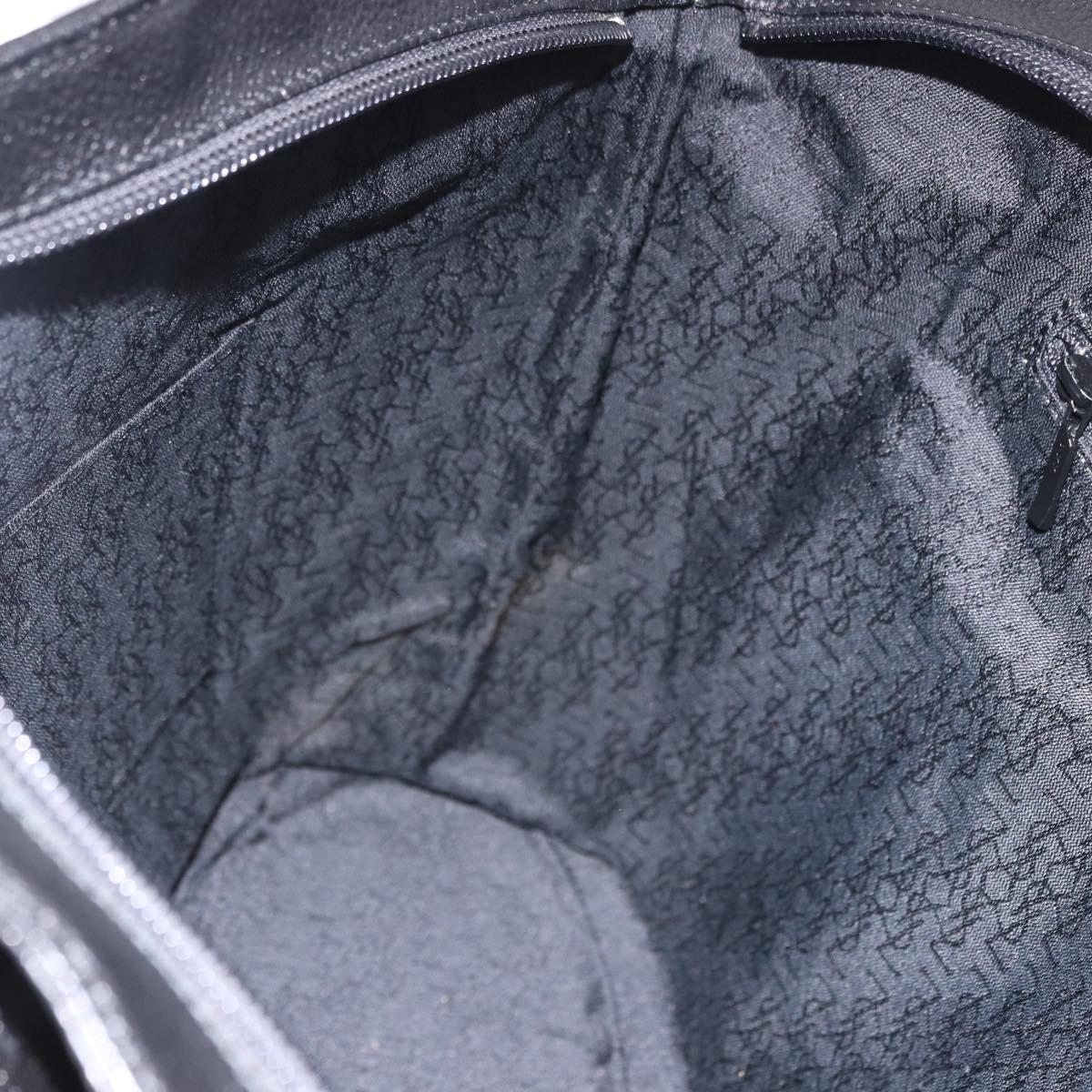 SAINT LAURENT Hand Bag Leather Black Auth 194110