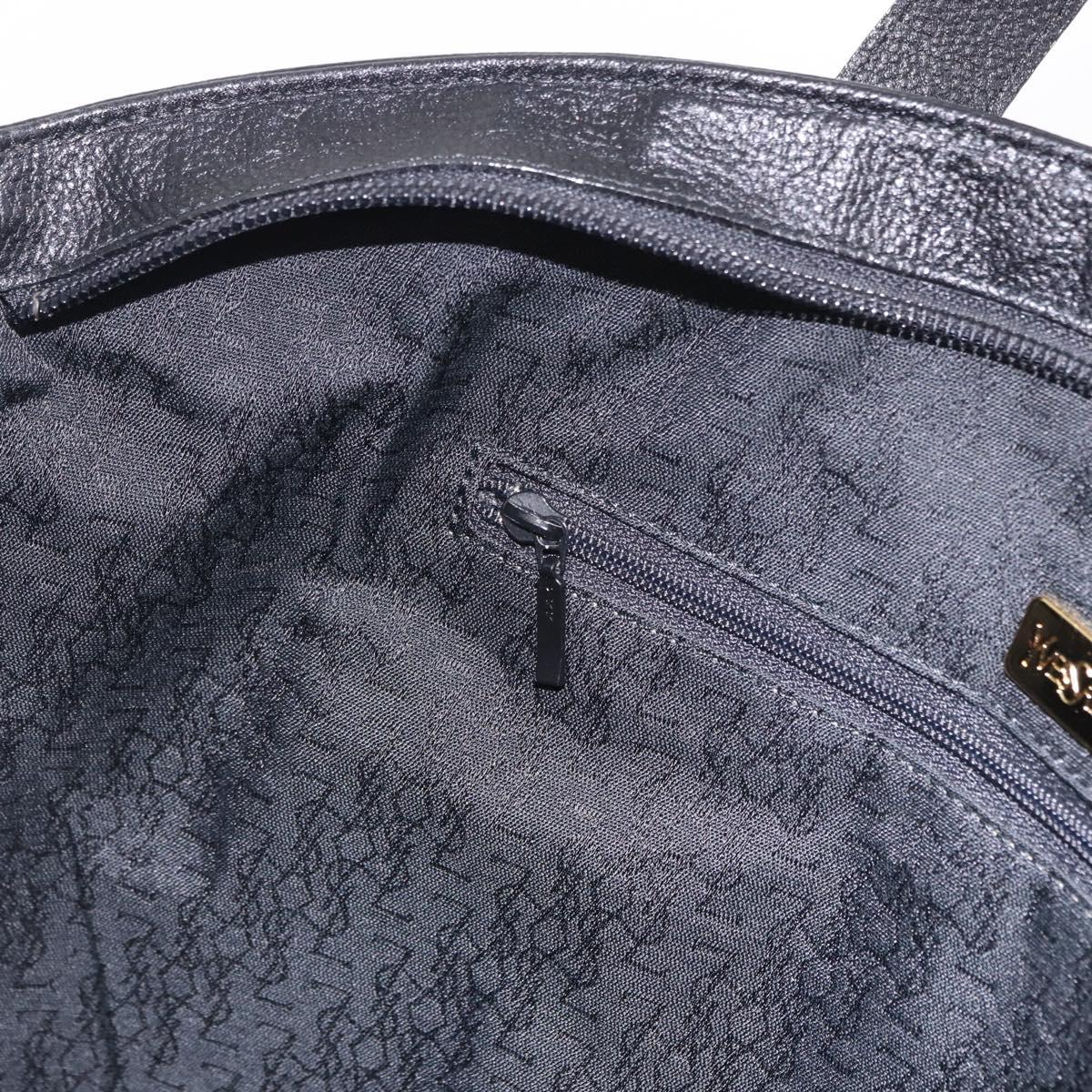 SAINT LAURENT Hand Bag Leather Black Auth 194110