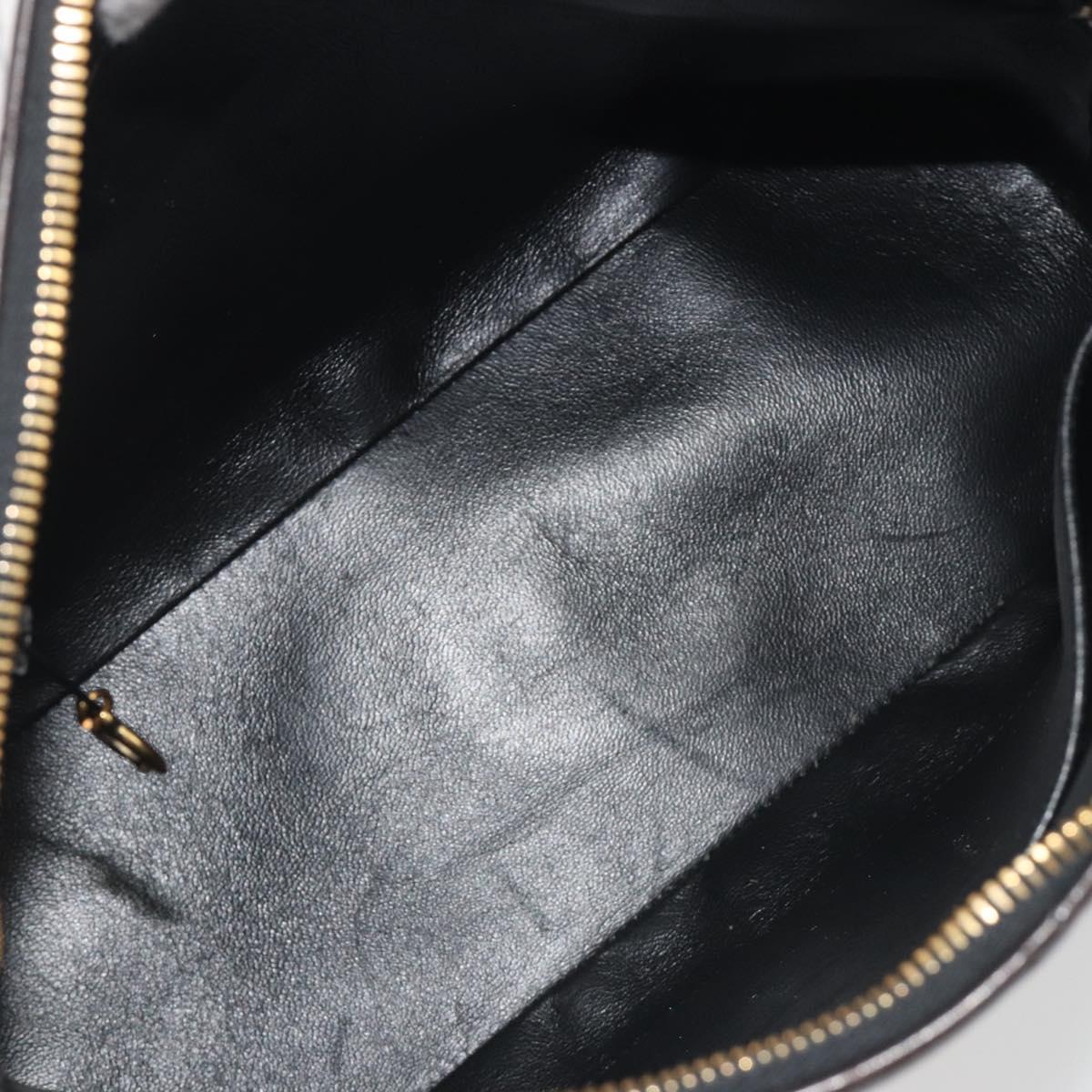 CHANEL Matelasse Chain Shoulder Bag Lamb Skin Black Gold Tone CC Auth 194120V