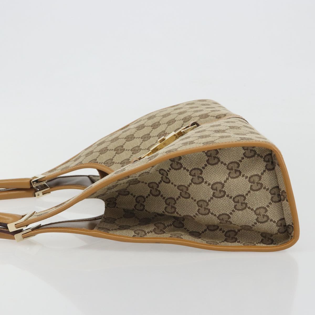 GUCCI GG Canvas Jackie Shoulder Bag Beige Gold 002 1067 1705 Auth 194125V