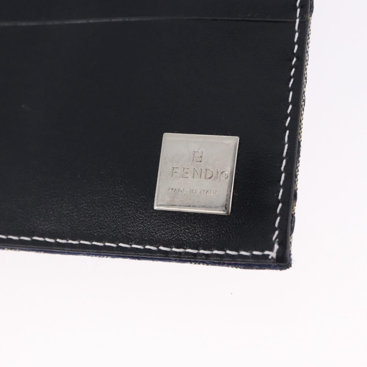 FENDI Zucchino Canvas Bifold Wallet Navy Auth 194127M