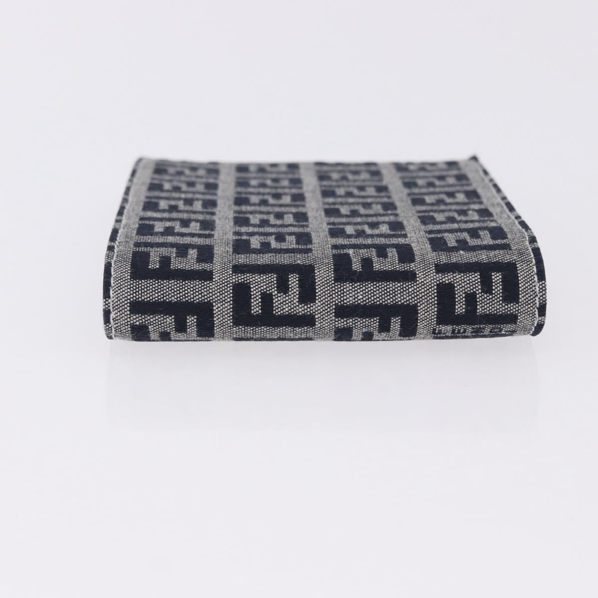 FENDI Zucchino Canvas Bifold Wallet Navy Auth 194127M