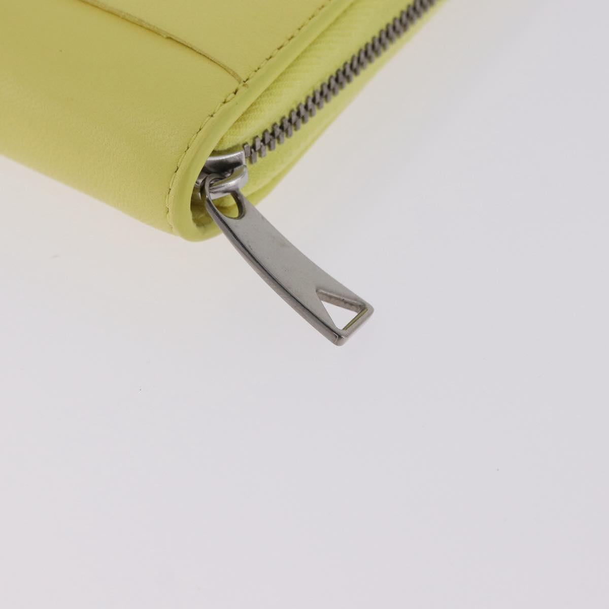 BOTTEGA VENETA MAXI INTRECCIATO Long Wallet Leather Yellow Silver Auth 194128M