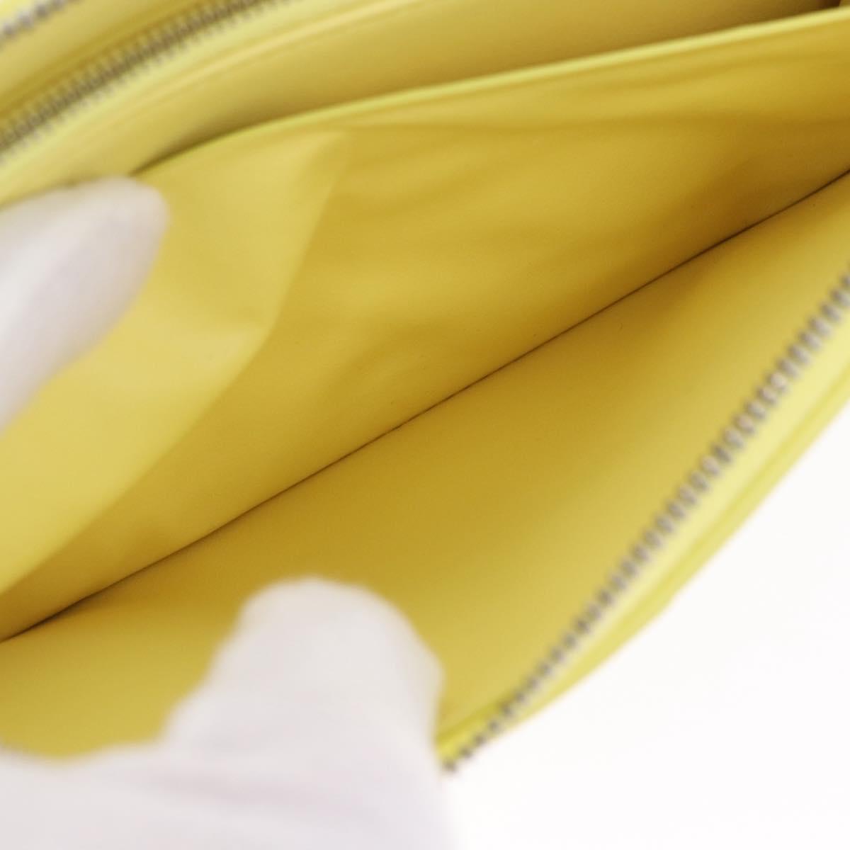 BOTTEGA VENETA MAXI INTRECCIATO Long Wallet Leather Yellow Silver Auth 194128M