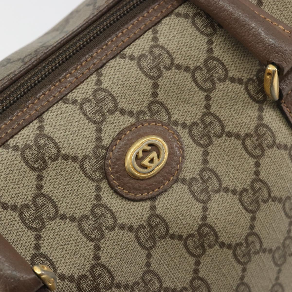 GUCCI GG Supreme Hand Bag PVC Leather Beige Gold Tone 002 123 6842 Auth 194131