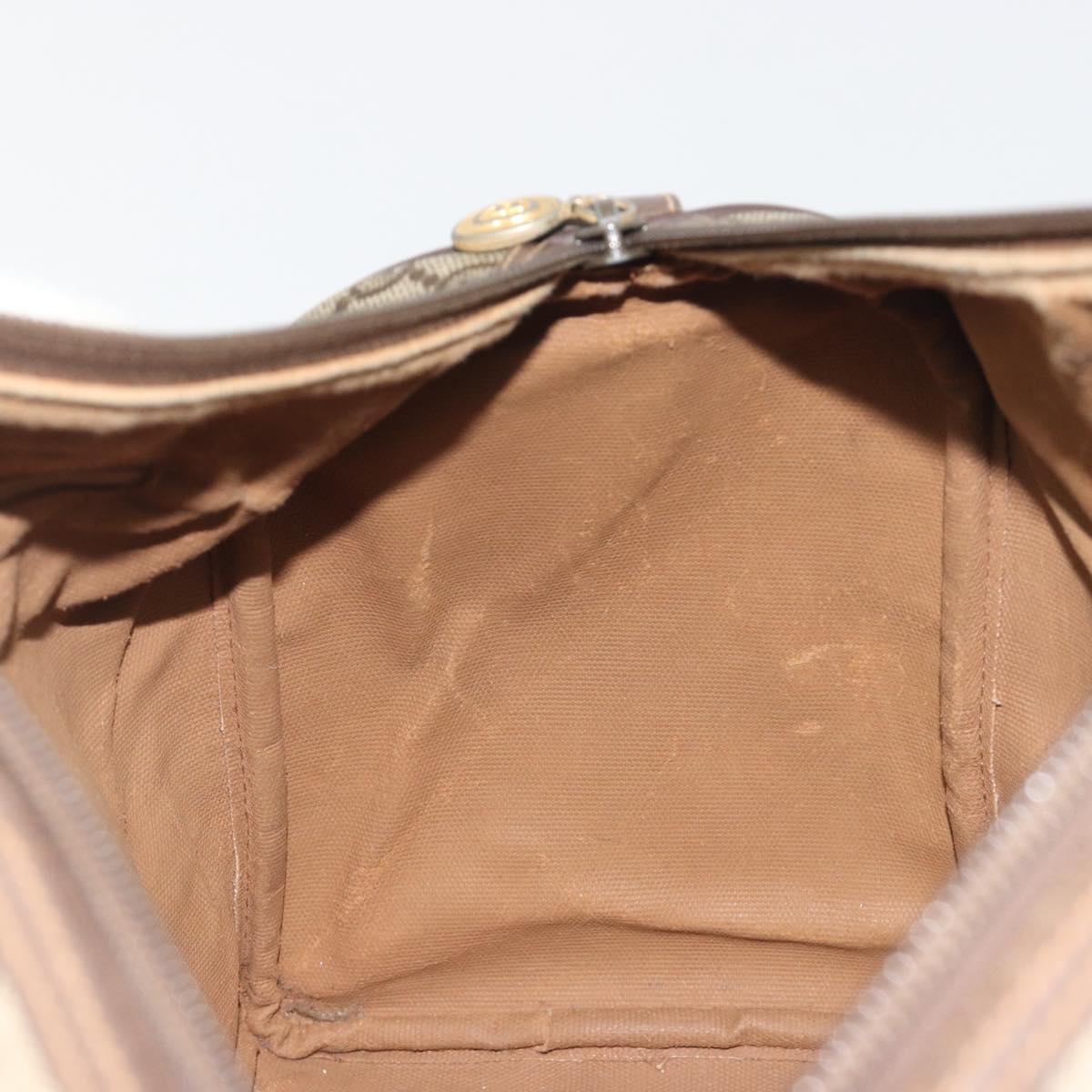 GUCCI GG Supreme Hand Bag PVC Leather Beige Gold Tone 002 123 6842 Auth 194131
