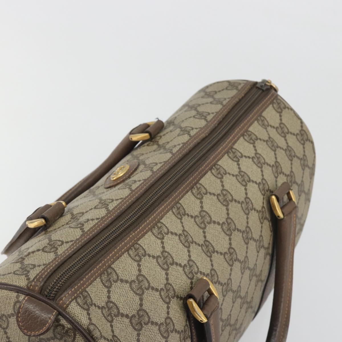 GUCCI GG Supreme Hand Bag PVC Leather Beige Gold Tone 002 123 6842 Auth 194131