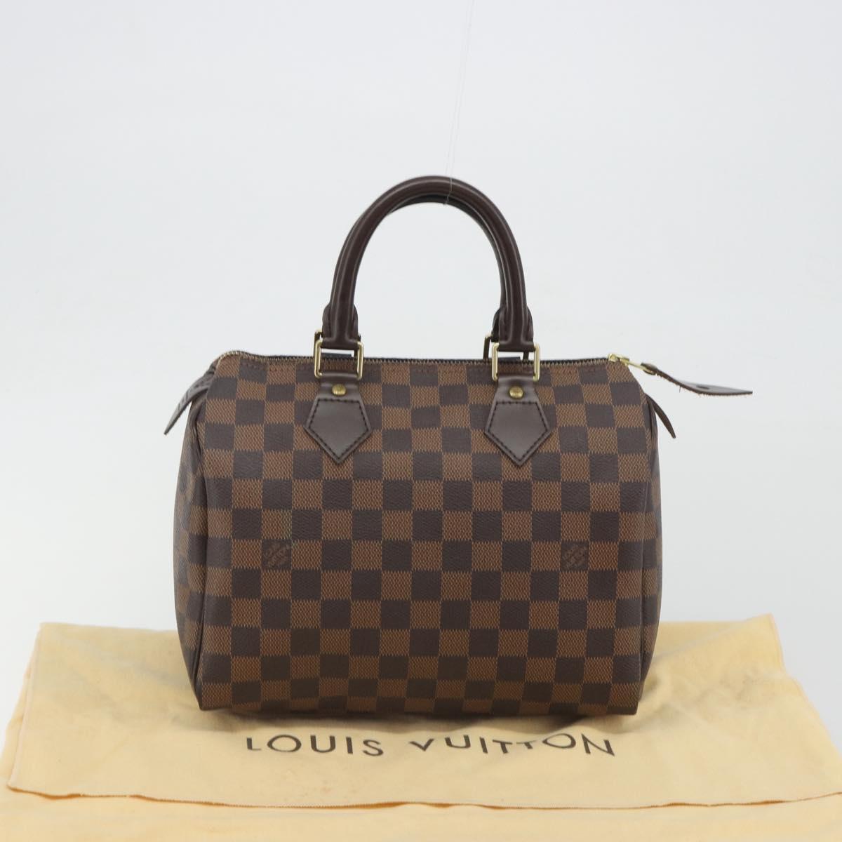 LOUIS VUITTON Damier Ebene Speedy 25 Hand Bag N41532 LV Auth 194137SAV