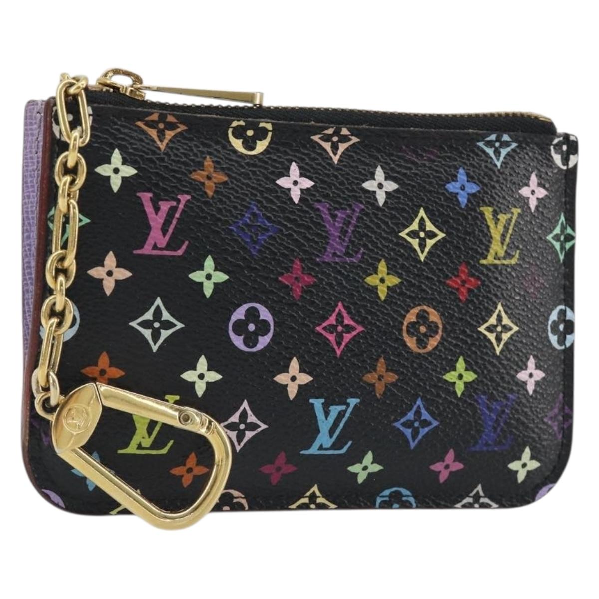 LOUIS VUITTON Multicolor Pochette Cles NM Coin Purse Black M60279 Auth 194139M
