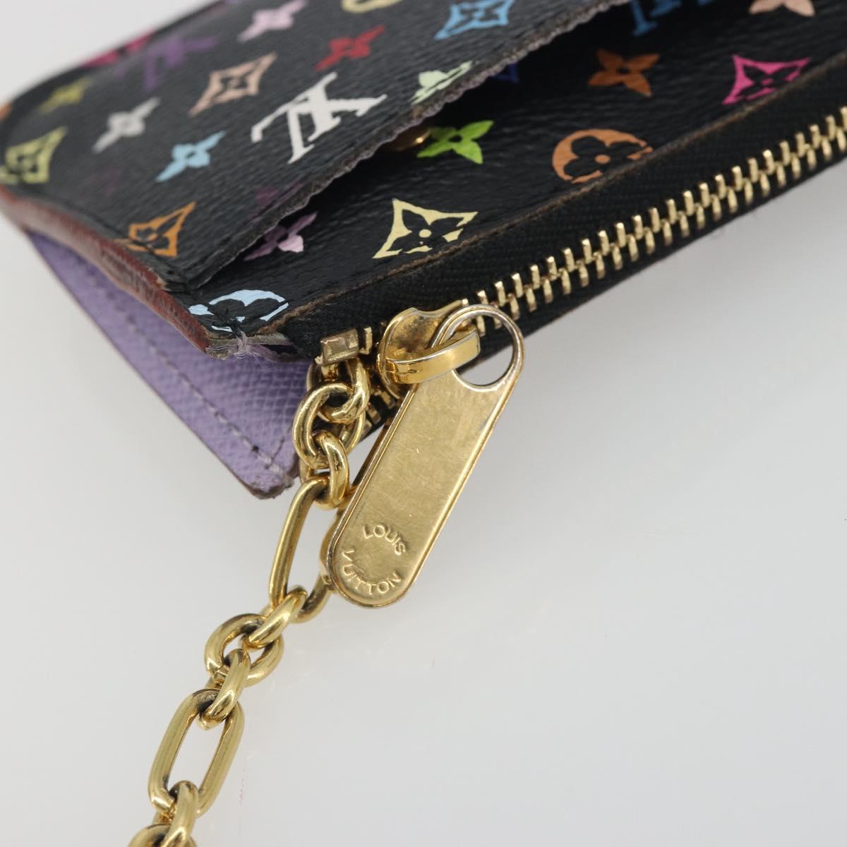 LOUIS VUITTON Multicolor Pochette Cles NM Coin Purse Black M60279 Auth 194139M