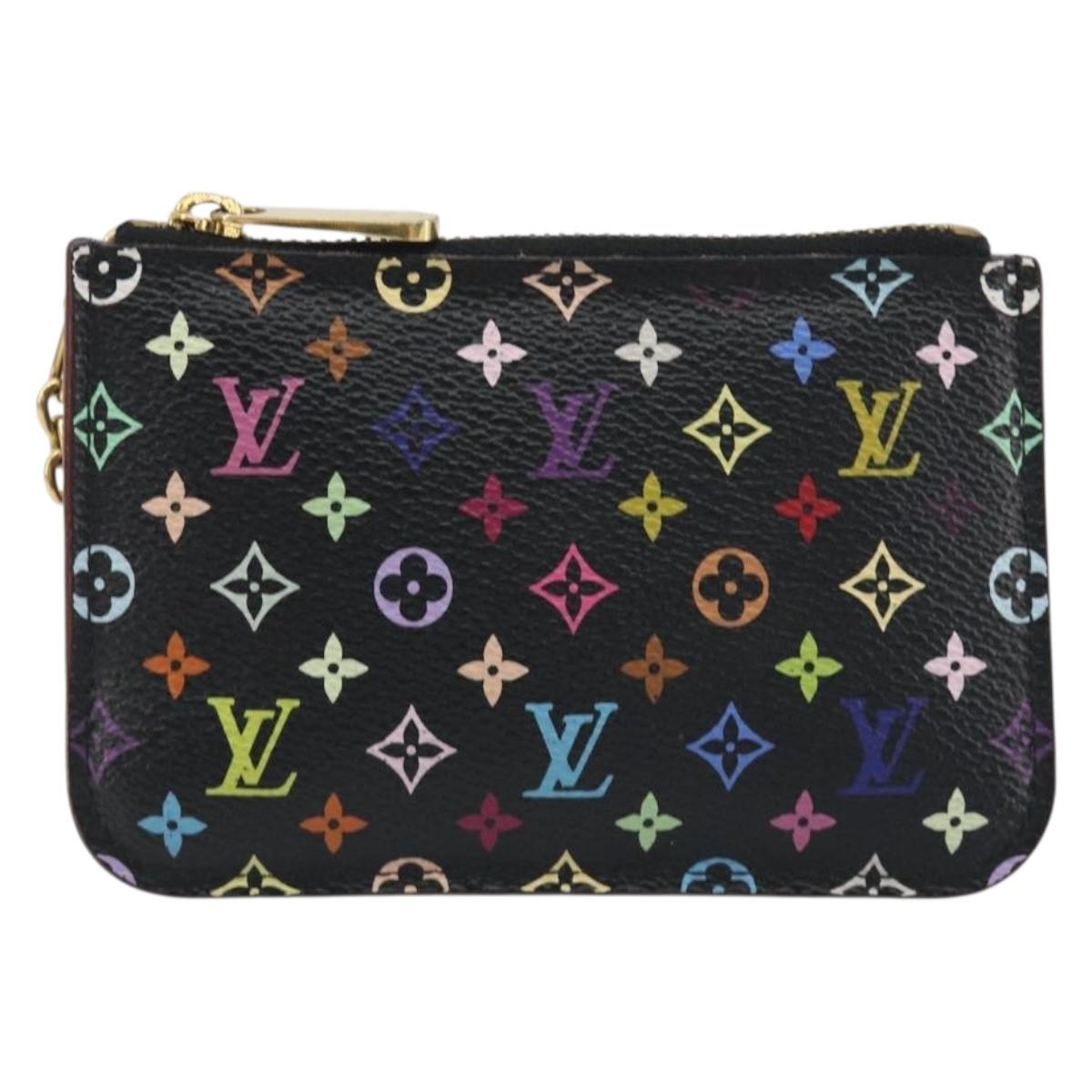 LOUIS VUITTON Multicolor Pochette Cles NM Coin Purse Black M60279 Auth 194139M
