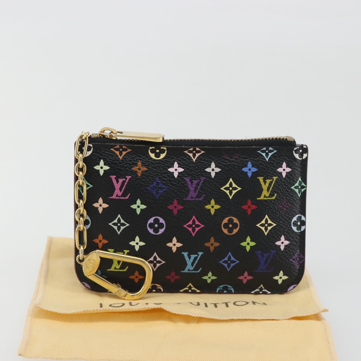 LOUIS VUITTON Multicolor Pochette Cles NM Coin Purse Black M60279 Auth 194139M